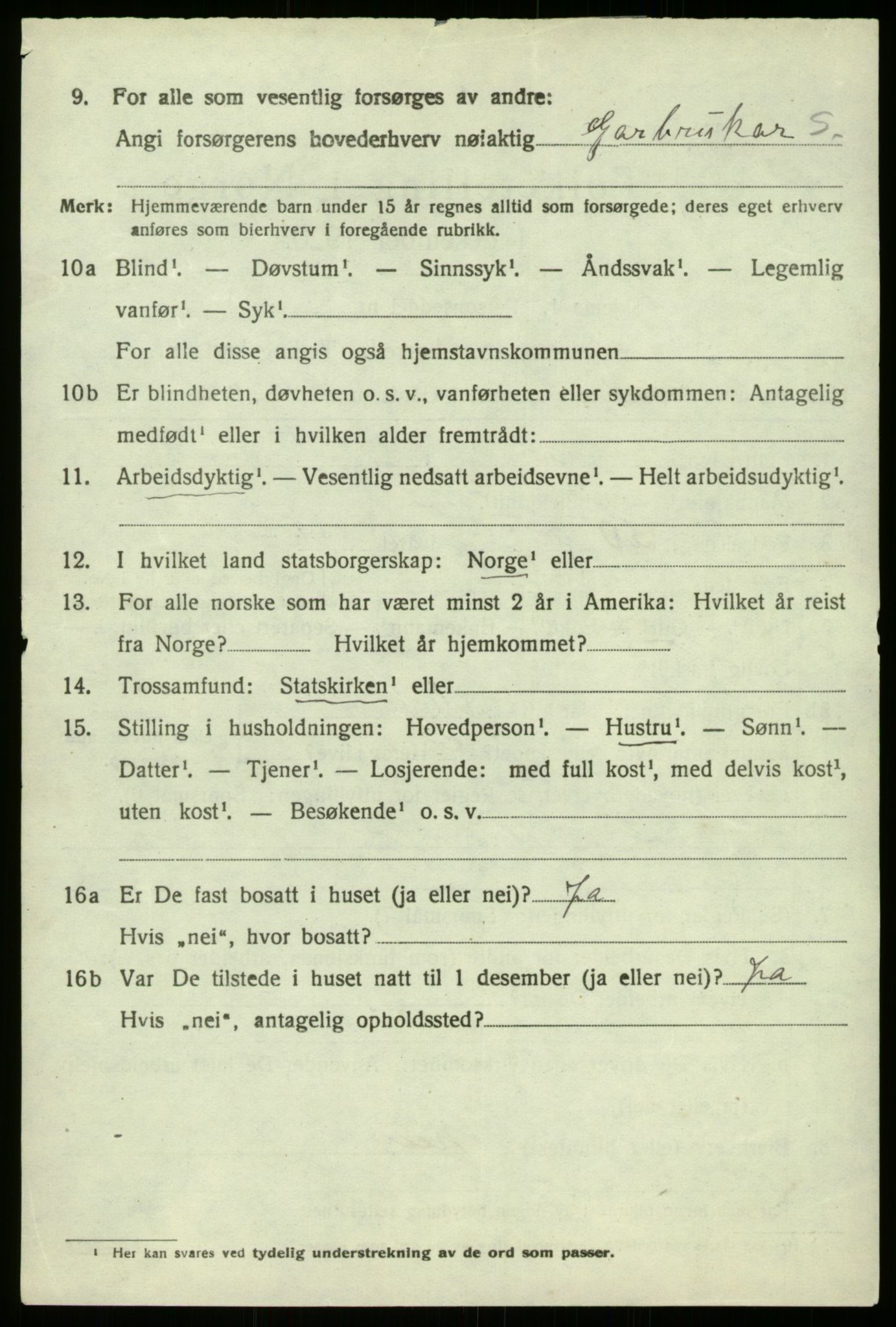 SAB, 1920 census for Lindås, 1920, p. 2598