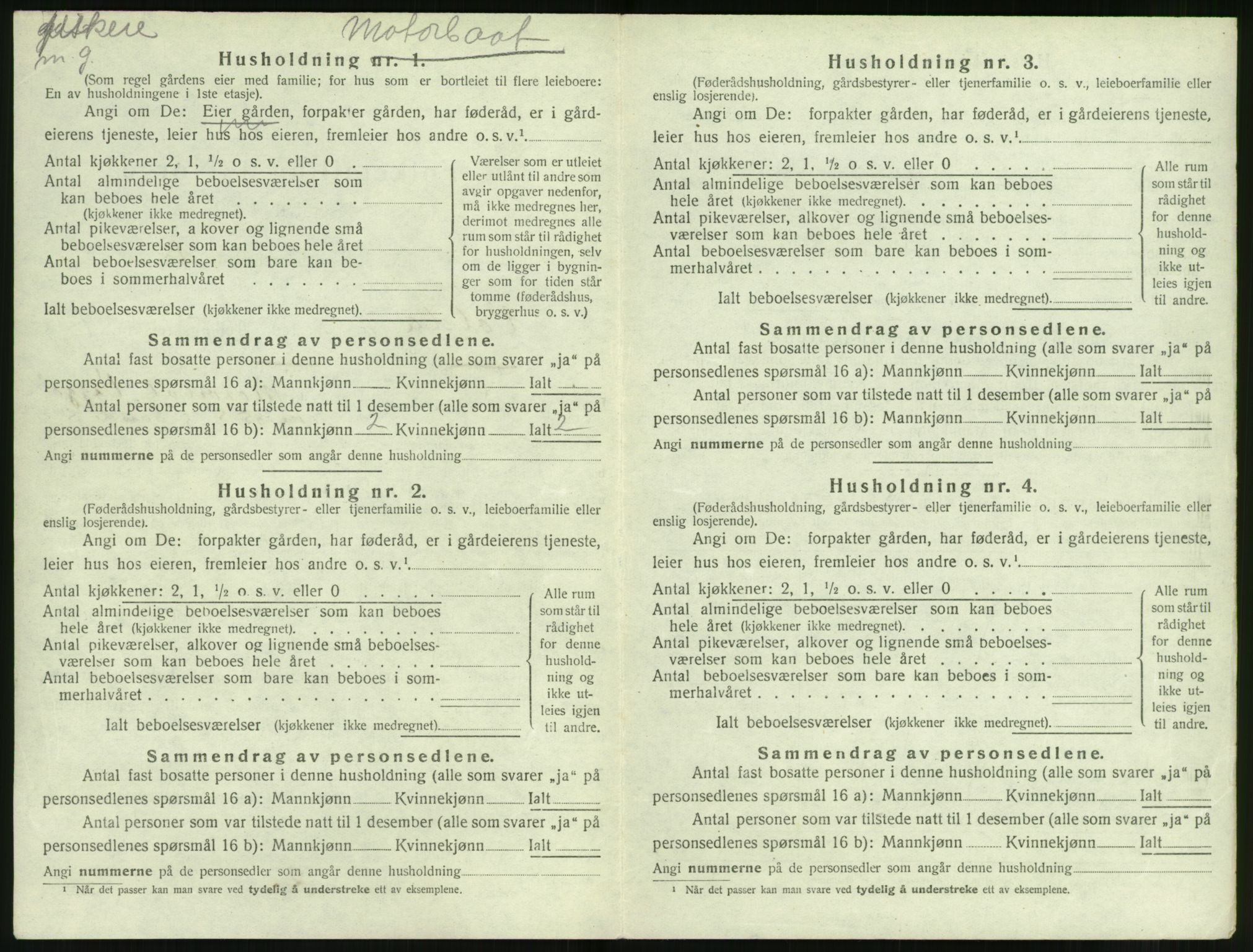 SAT, 1920 census for Volda, 1920, p. 855