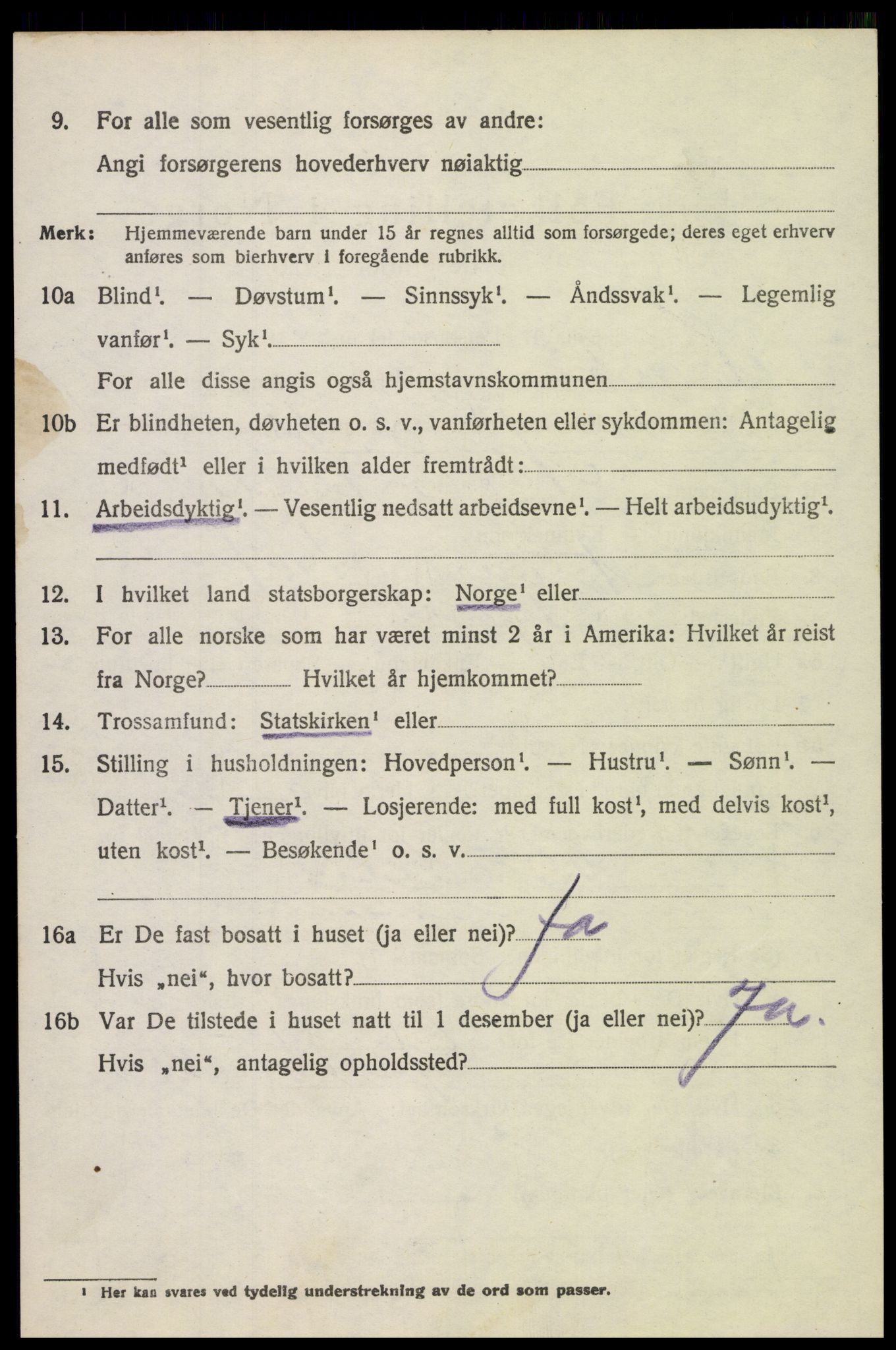 SAH, 1920 census for Ringebu, 1920, p. 5962