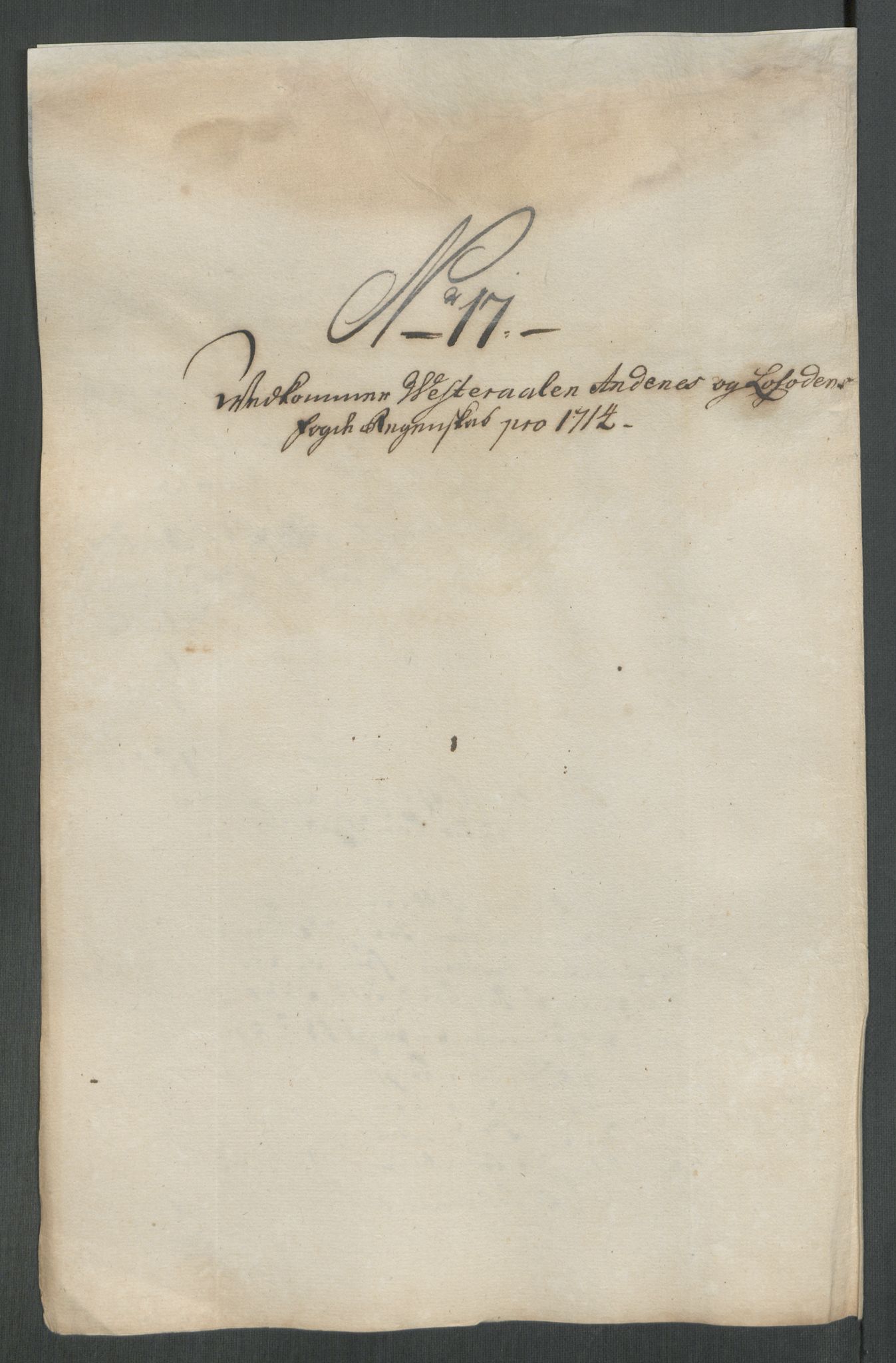 Rentekammeret inntil 1814, Reviderte regnskaper, Fogderegnskap, AV/RA-EA-4092/R67/L4680: Fogderegnskap Vesterålen, Andenes og Lofoten, 1714, p. 120