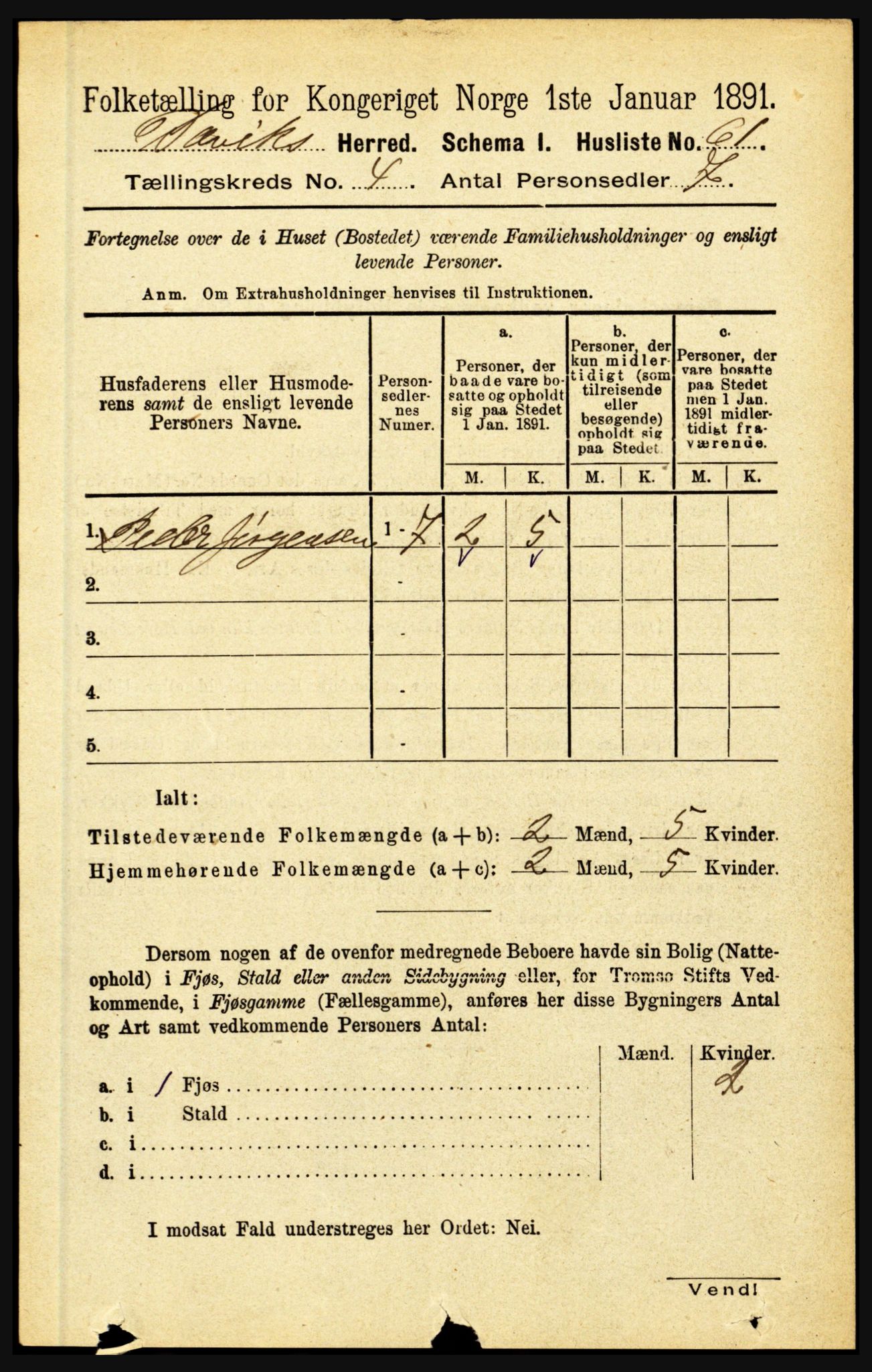 RA, 1891 census for 1442 Davik, 1891, p. 1338