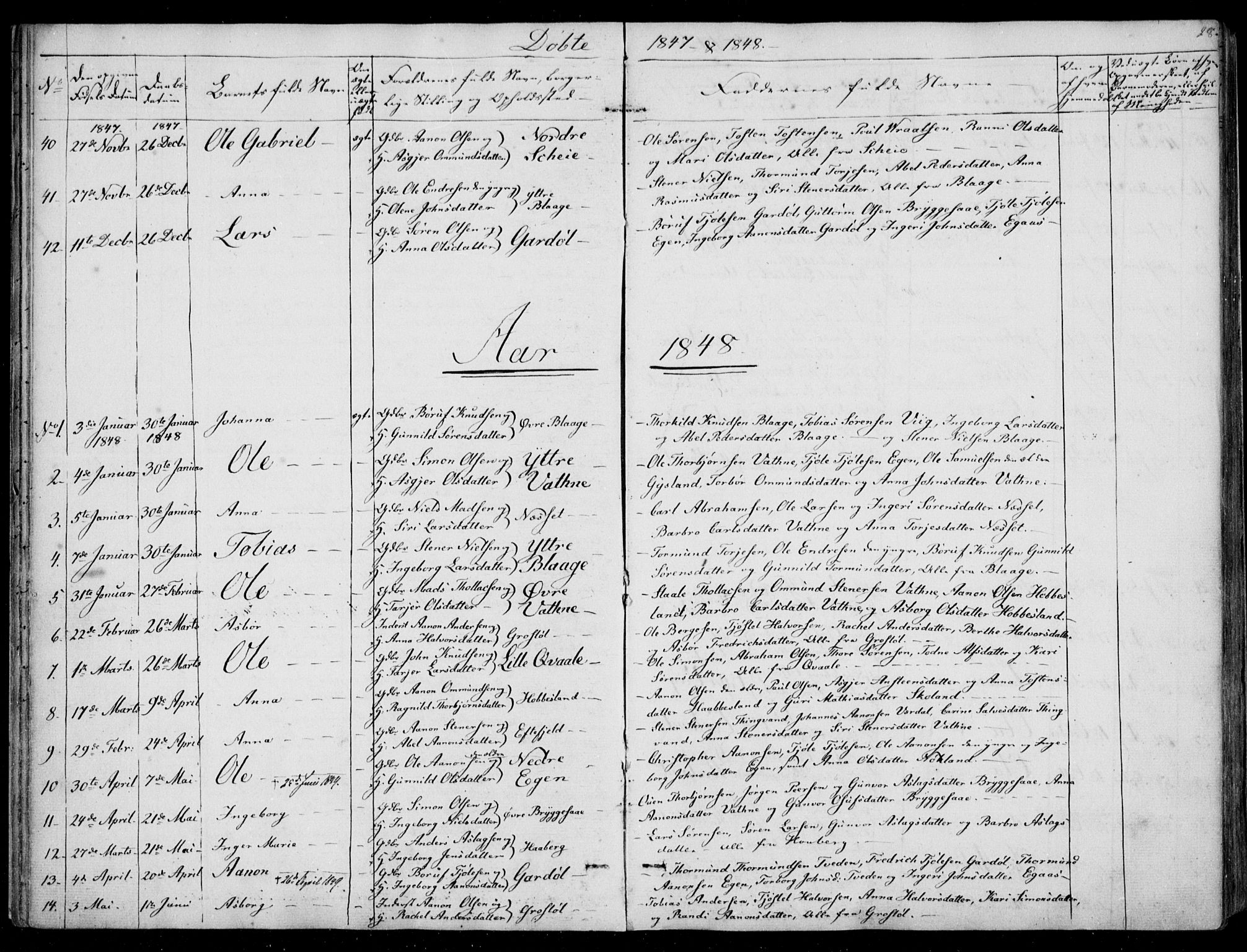 Hægebostad sokneprestkontor, SAK/1111-0024/F/Fa/Fab/L0002: Parish register (official) no. A 2, 1836-1872, p. 28