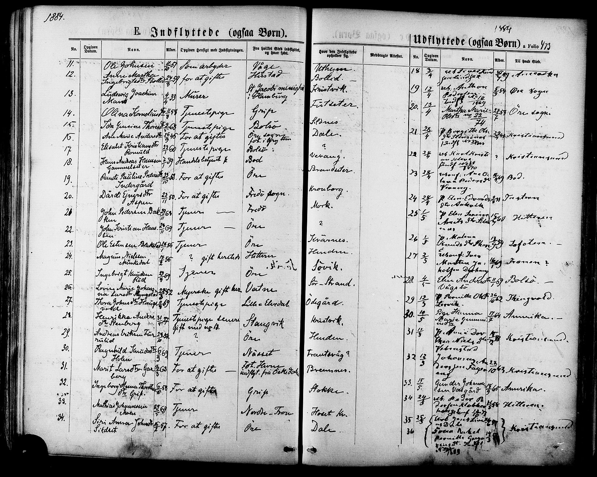 Ministerialprotokoller, klokkerbøker og fødselsregistre - Møre og Romsdal, SAT/A-1454/568/L0805: Parish register (official) no. 568A12 /1, 1869-1884, p. 473