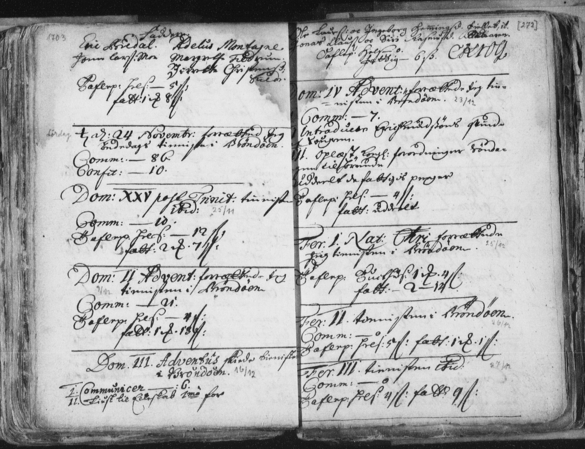 Ministerialprotokoller, klokkerbøker og fødselsregistre - Nordland, SAT/A-1459/813/L0192: Parish register (official) no. 813A02, 1677-1718, p. 272