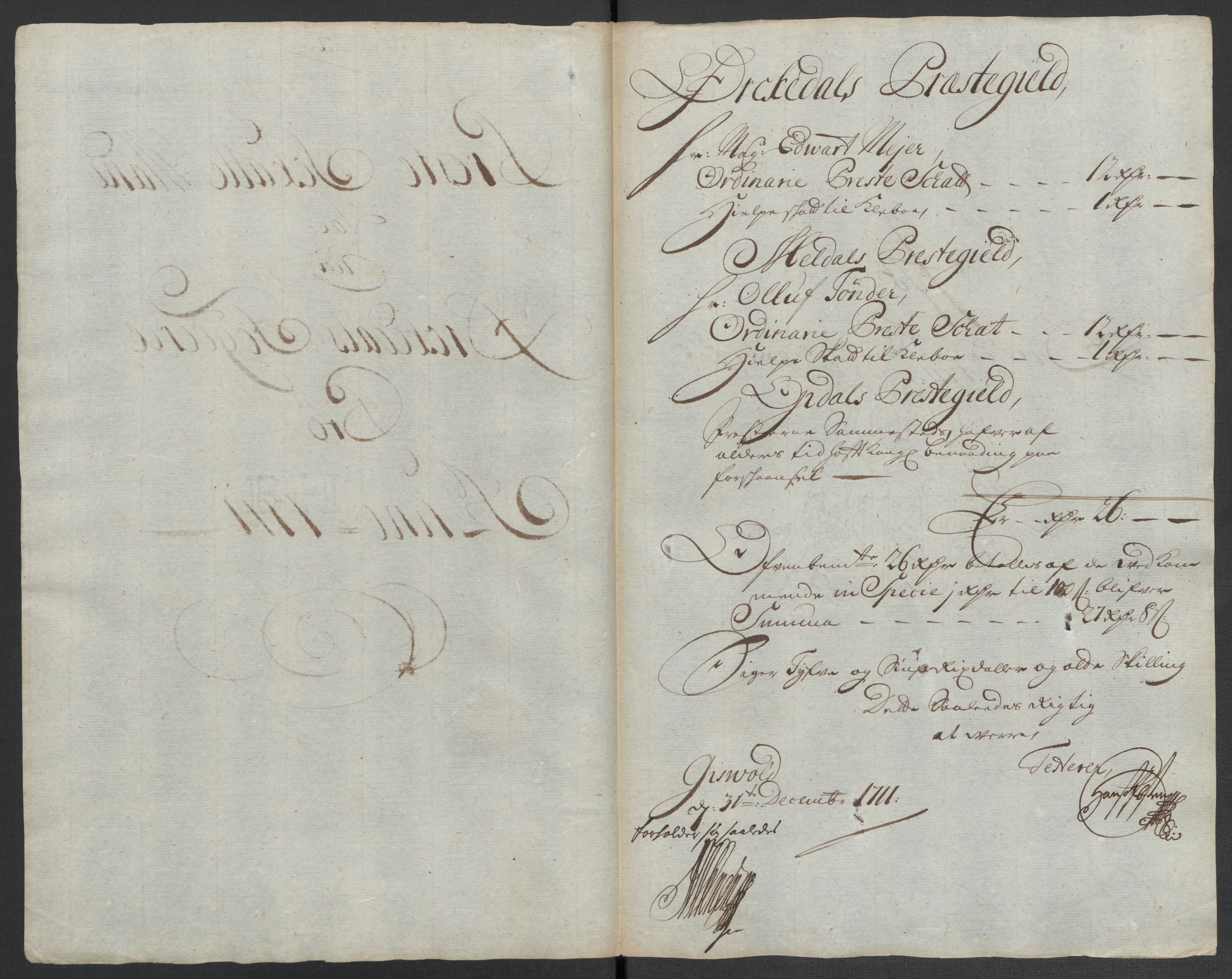Rentekammeret inntil 1814, Reviderte regnskaper, Fogderegnskap, RA/EA-4092/R60/L3961: Fogderegnskap Orkdal og Gauldal, 1711, p. 118