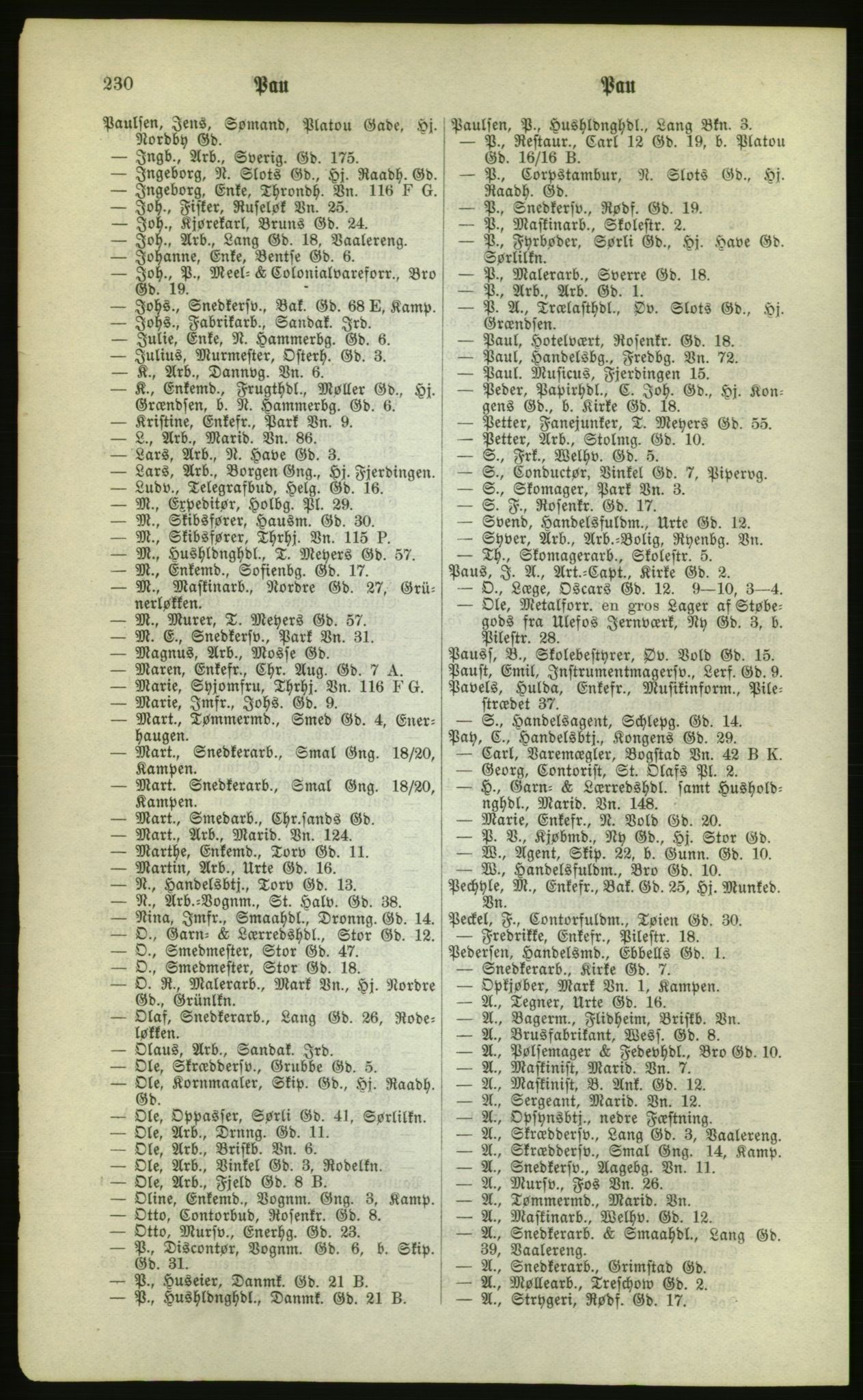 Kristiania/Oslo adressebok, PUBL/-, 1880, p. 230