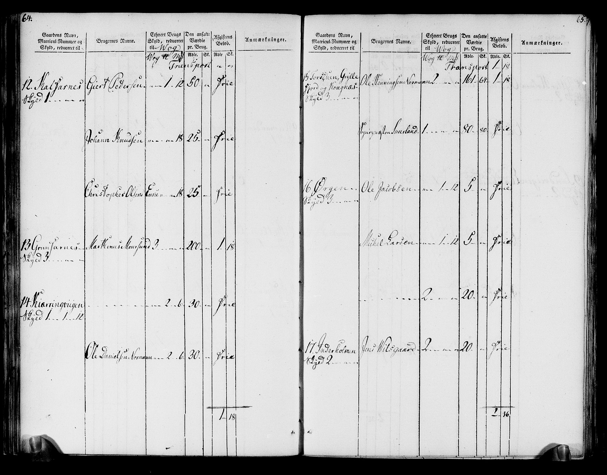 Rentekammeret inntil 1814, Realistisk ordnet avdeling, AV/RA-EA-4070/N/Ne/Nea/L0171: Senja og Tromsø fogderi. Oppebørselsregister, 1803-1804, p. 34