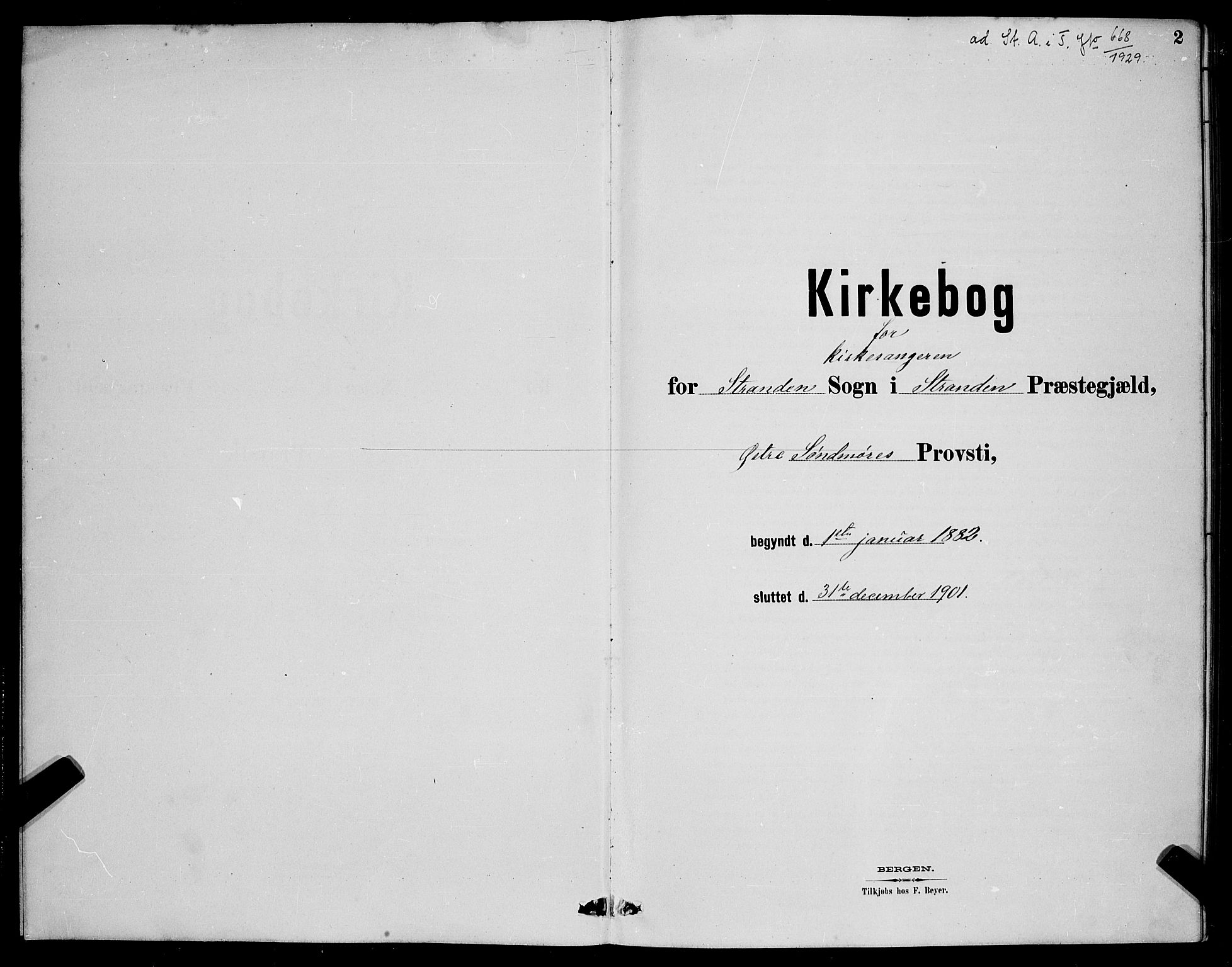 Ministerialprotokoller, klokkerbøker og fødselsregistre - Møre og Romsdal, AV/SAT-A-1454/520/L0292: Parish register (copy) no. 520C04, 1882-1901, p. 2