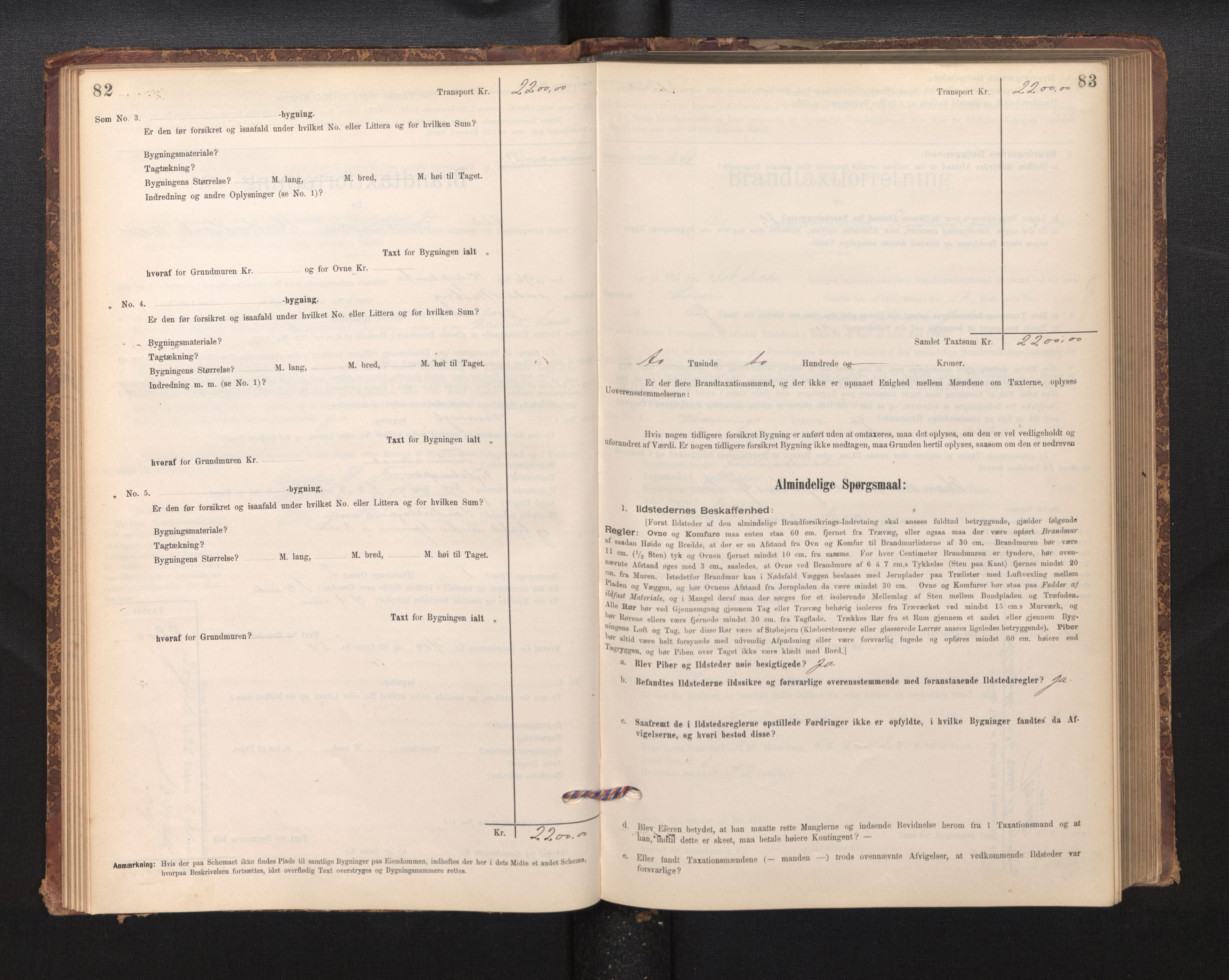 Lensmannen i Os, SAB/A-34101/0012/L0008: Branntakstprotokoll, skjematakst, 1894-1915, p. 82-83