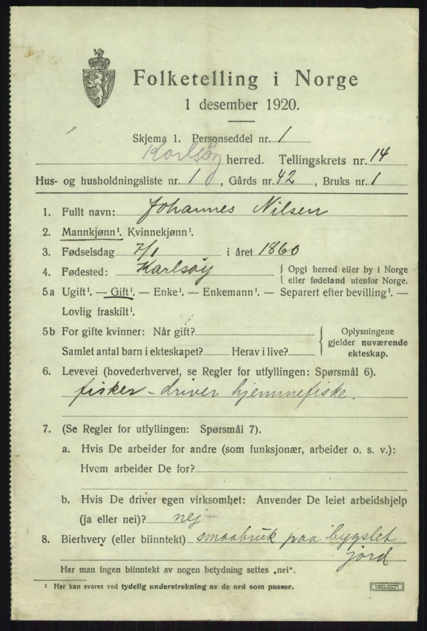 SATØ, 1920 census for Karlsøy, 1920, p. 5097