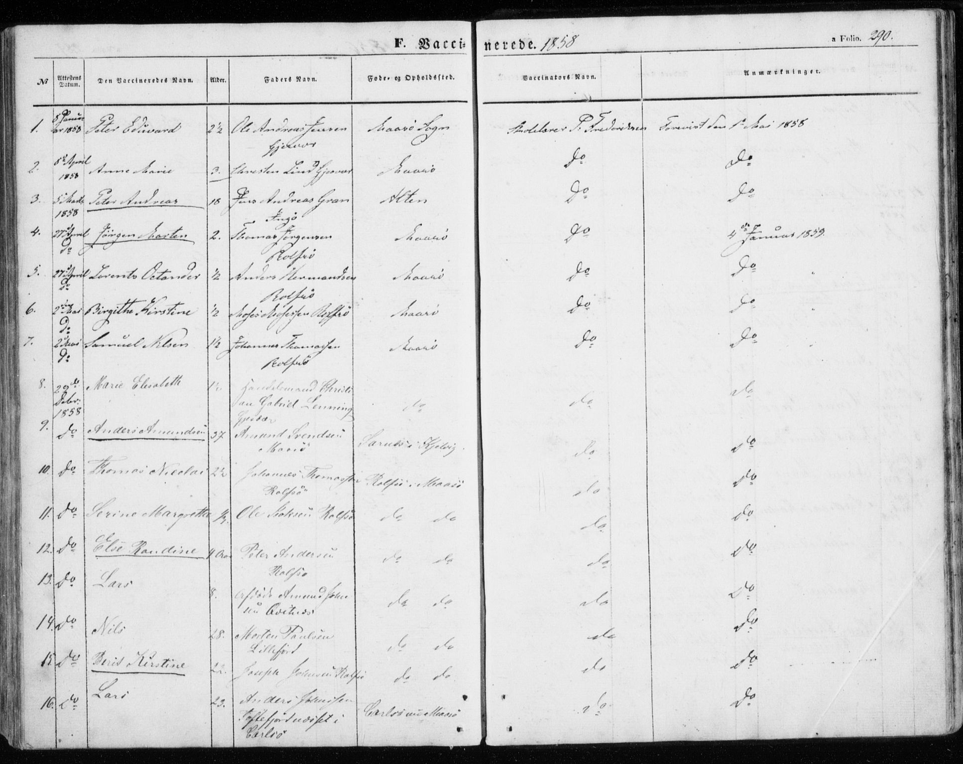 Måsøy sokneprestkontor, AV/SATØ-S-1348/H/Ha/L0002kirke: Parish register (official) no. 2, 1852-1865, p. 290