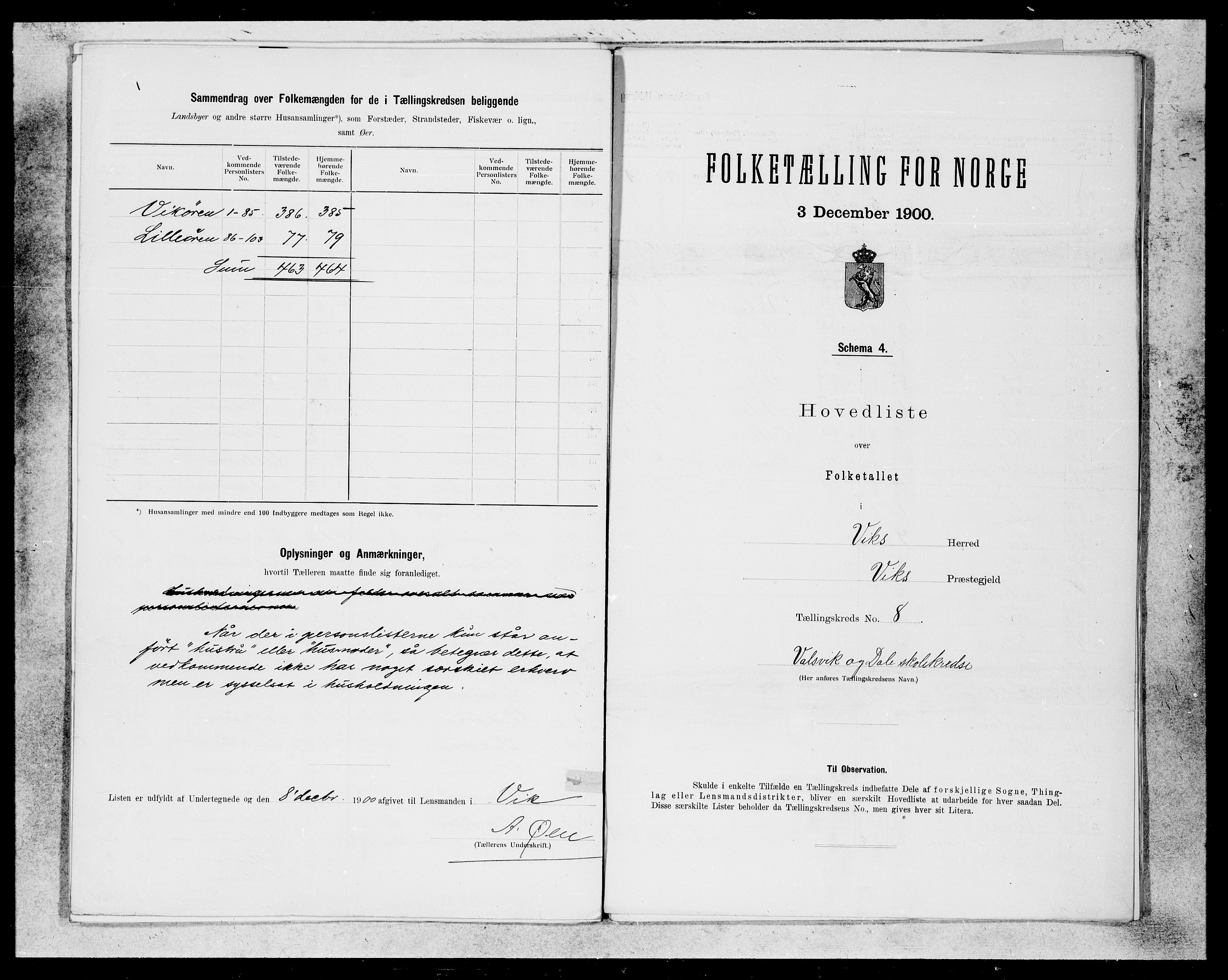 SAB, 1900 census for Vik, 1900, p. 17