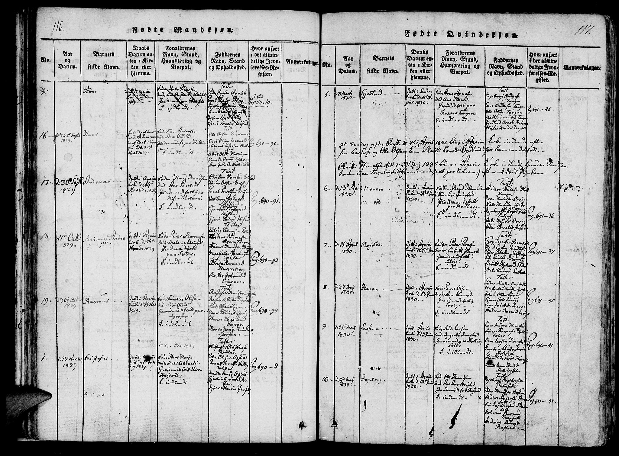 Ministerialprotokoller, klokkerbøker og fødselsregistre - Møre og Romsdal, SAT/A-1454/560/L0718: Parish register (official) no. 560A02, 1817-1844, p. 116-117