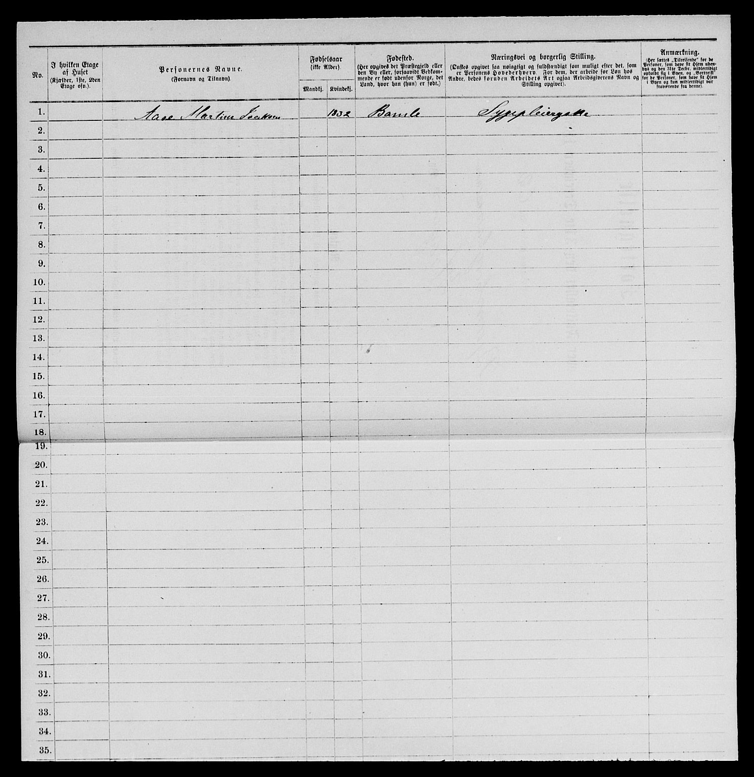 SAKO, 1885 census for 0801 Kragerø, 1885, p. 1007