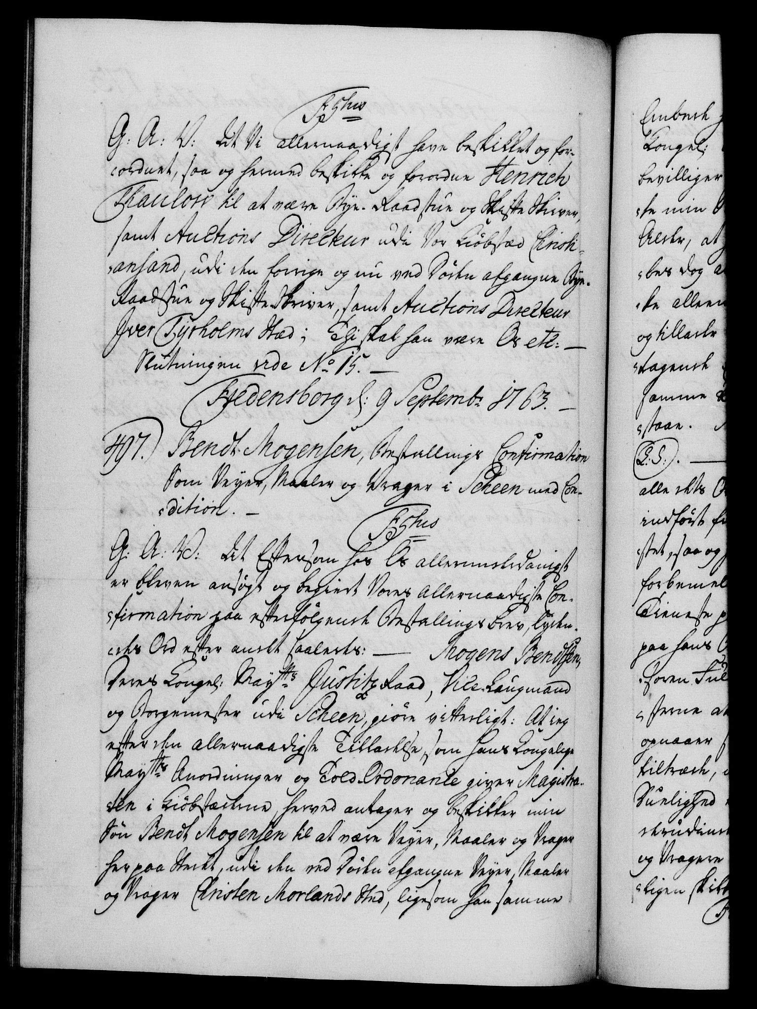 Danske Kanselli 1572-1799, AV/RA-EA-3023/F/Fc/Fca/Fcaa/L0042: Norske registre, 1763-1766, p. 173b