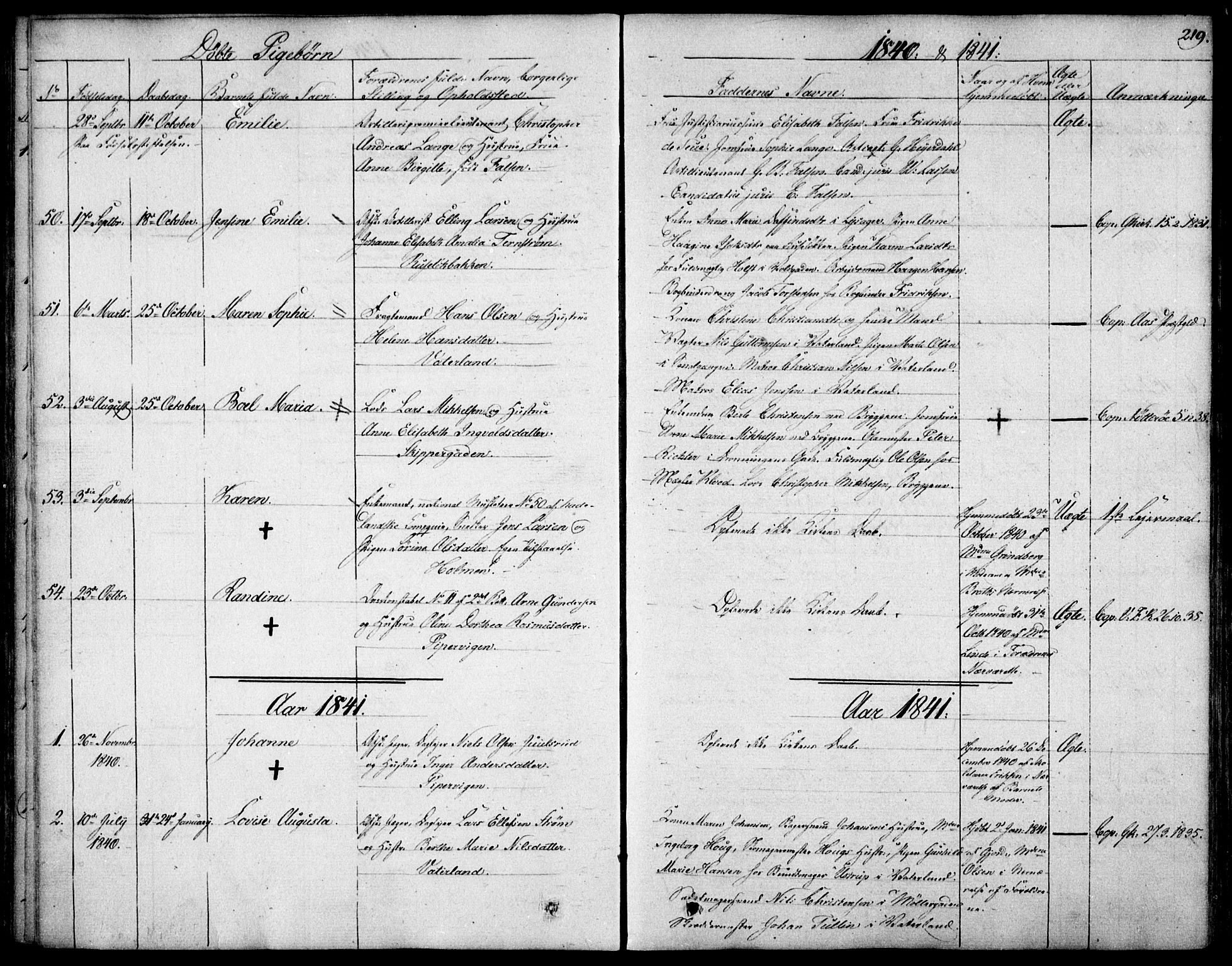 Garnisonsmenigheten Kirkebøker, SAO/A-10846/F/Fa/L0006: Parish register (official) no. 6, 1828-1841, p. 219
