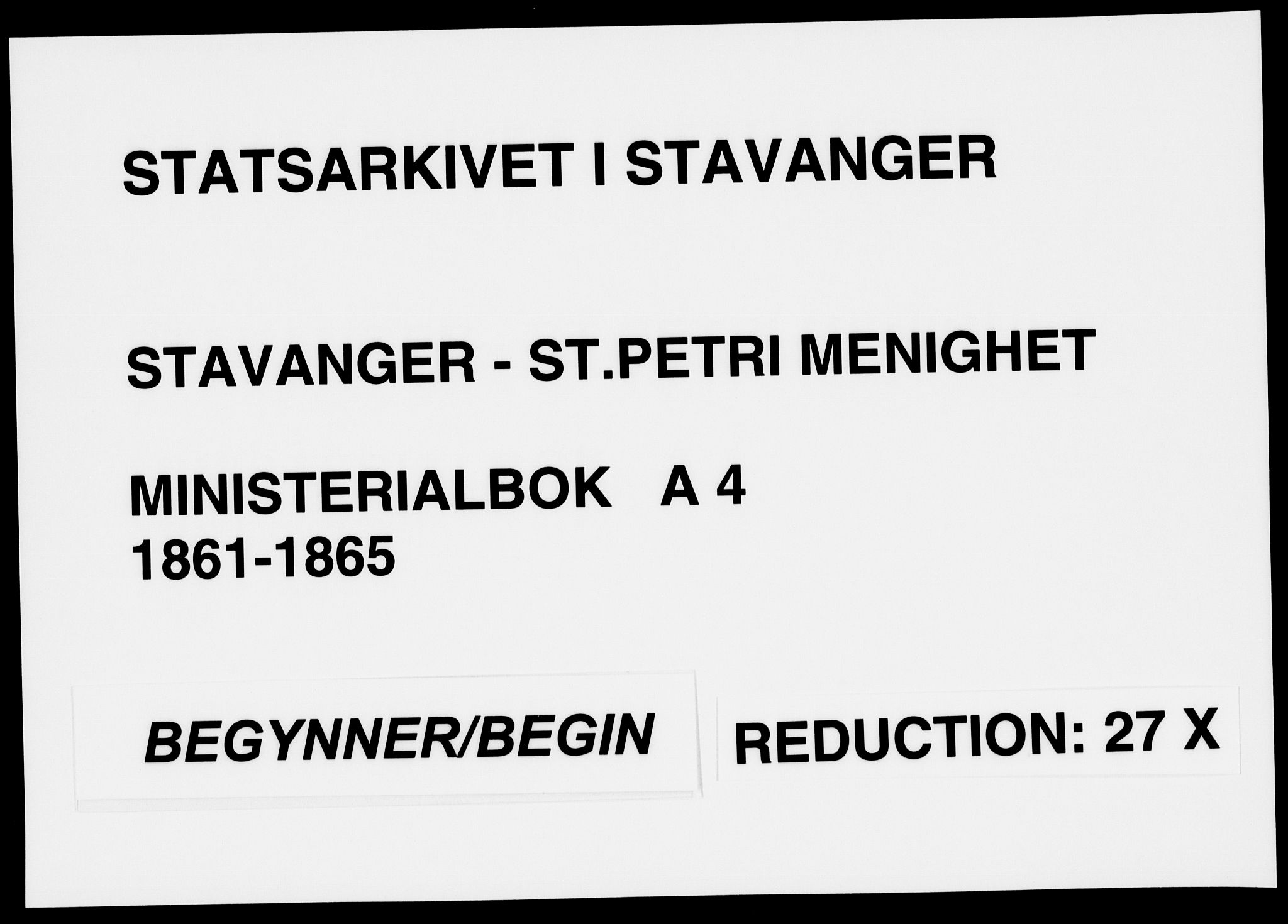 St. Petri sokneprestkontor, AV/SAST-A-101813/001/30/30BA/L0004: Parish register (official) no. A 4, 1861-1865