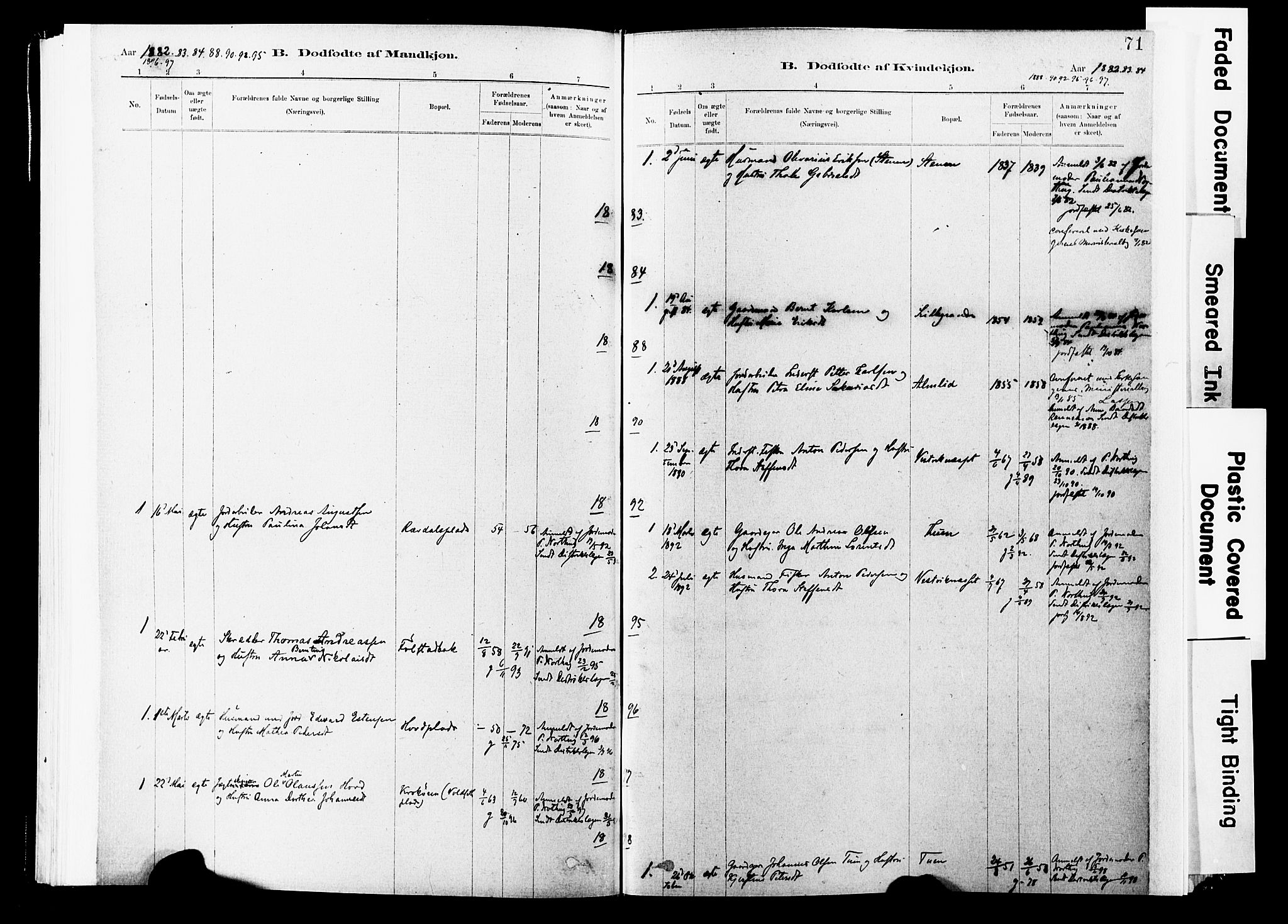 Ministerialprotokoller, klokkerbøker og fødselsregistre - Nord-Trøndelag, SAT/A-1458/744/L0420: Parish register (official) no. 744A04, 1882-1904, p. 71