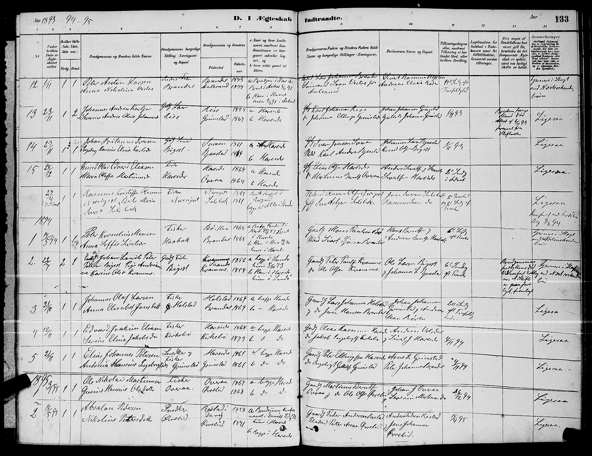 Ministerialprotokoller, klokkerbøker og fødselsregistre - Møre og Romsdal, AV/SAT-A-1454/510/L0125: Parish register (copy) no. 510C02, 1878-1900, p. 133