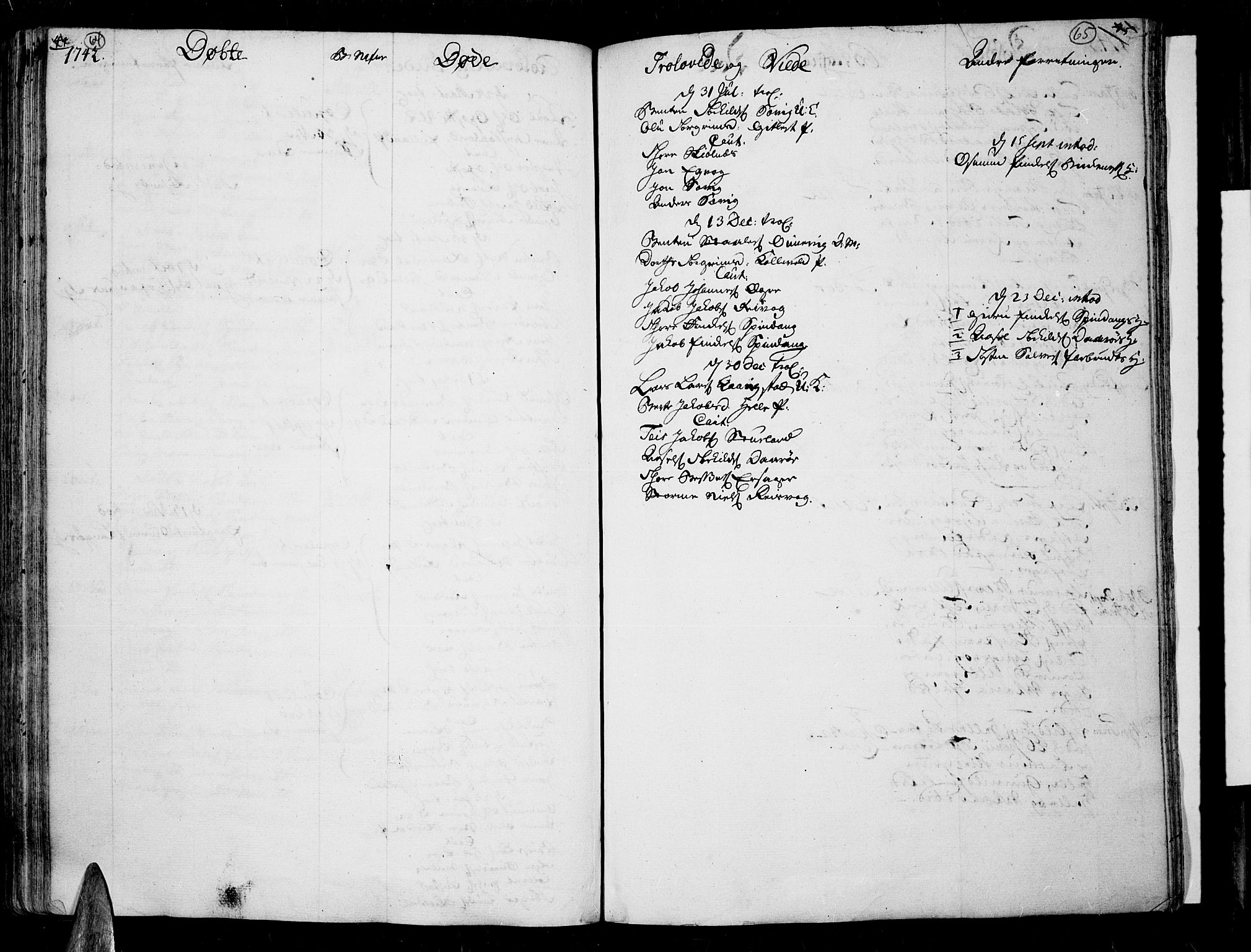 Lista sokneprestkontor, AV/SAK-1111-0027/F/Fa/L0002: Parish register (official) no. A 2 /3, 1726-1751, p. 64-65