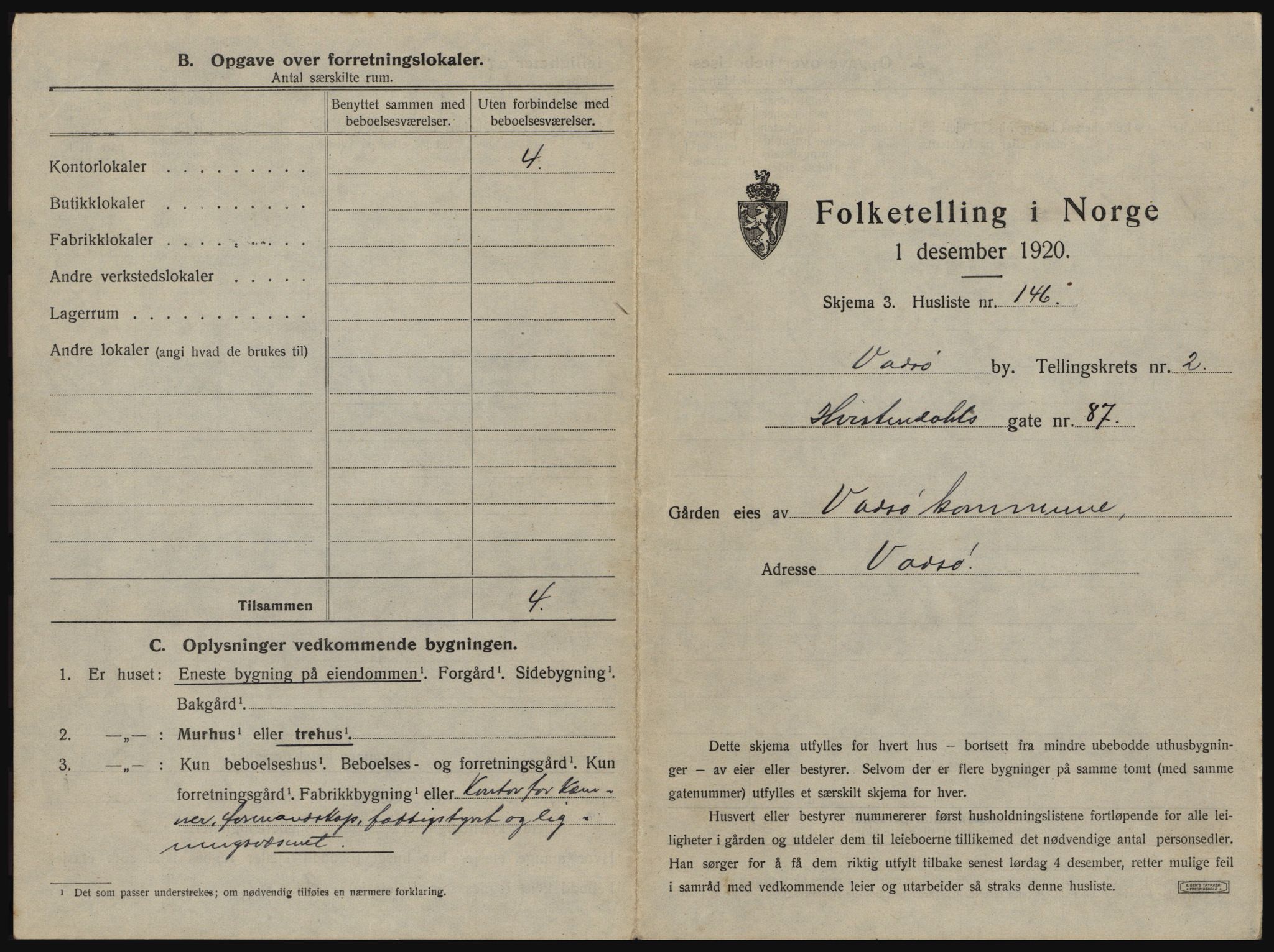 SATØ, 1920 census for Vadsø, 1920, p. 574