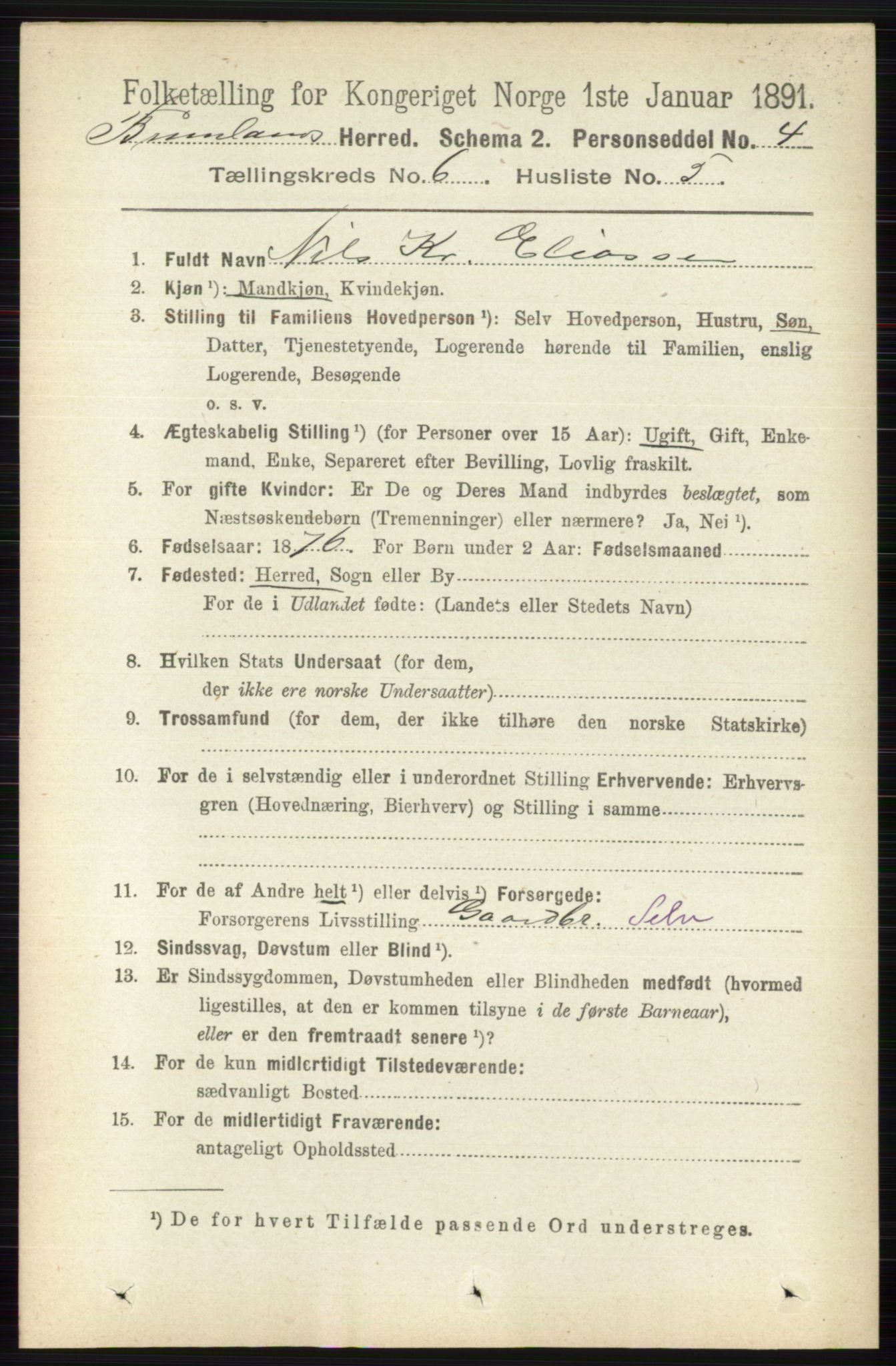 RA, 1891 census for 0726 Brunlanes, 1891, p. 2655