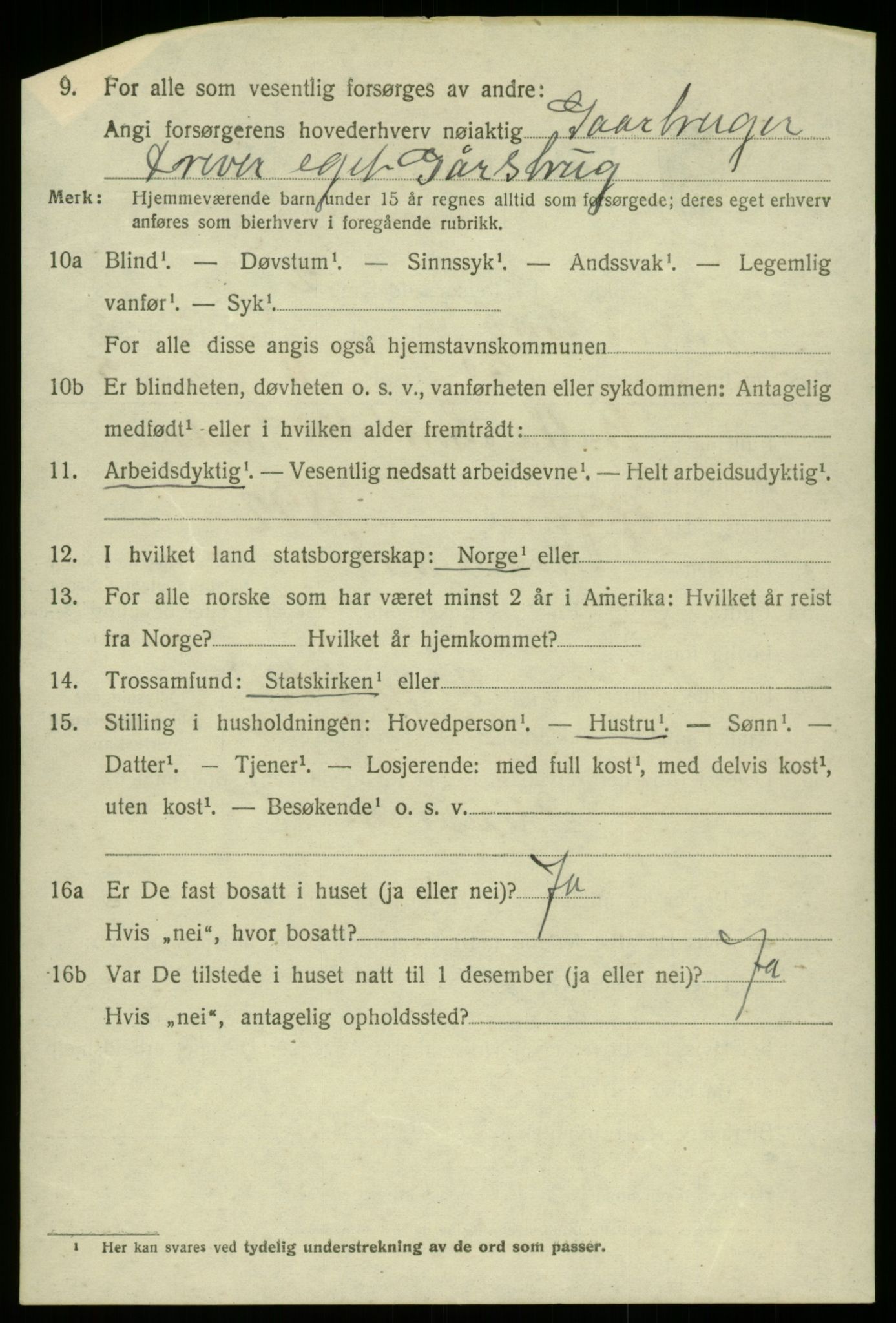 SAB, 1920 census for Kvam, 1920, p. 3146