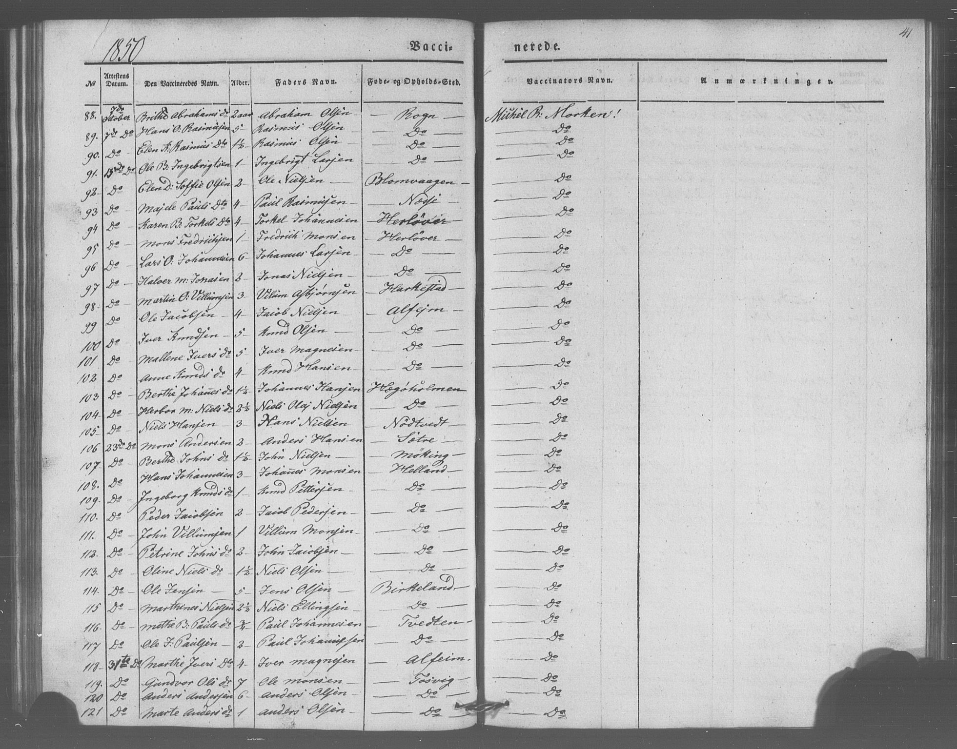 Manger sokneprestembete, AV/SAB-A-76801/H/Haa: Parish register (official) no. A 10, 1844-1859, p. 41