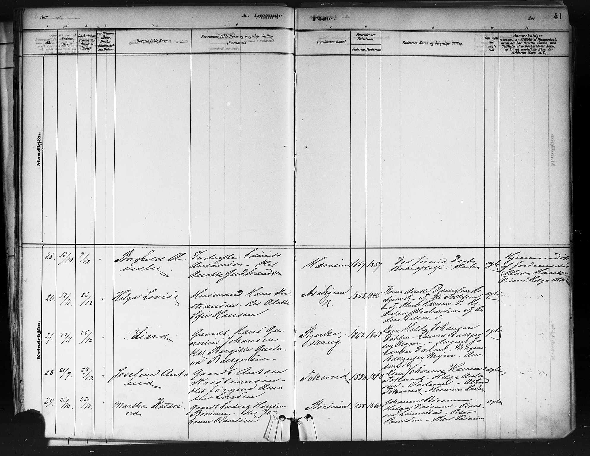 Ås prestekontor Kirkebøker, SAO/A-10894/F/Fa/L0009: Parish register (official) no. I 9, 1881-1900, p. 41