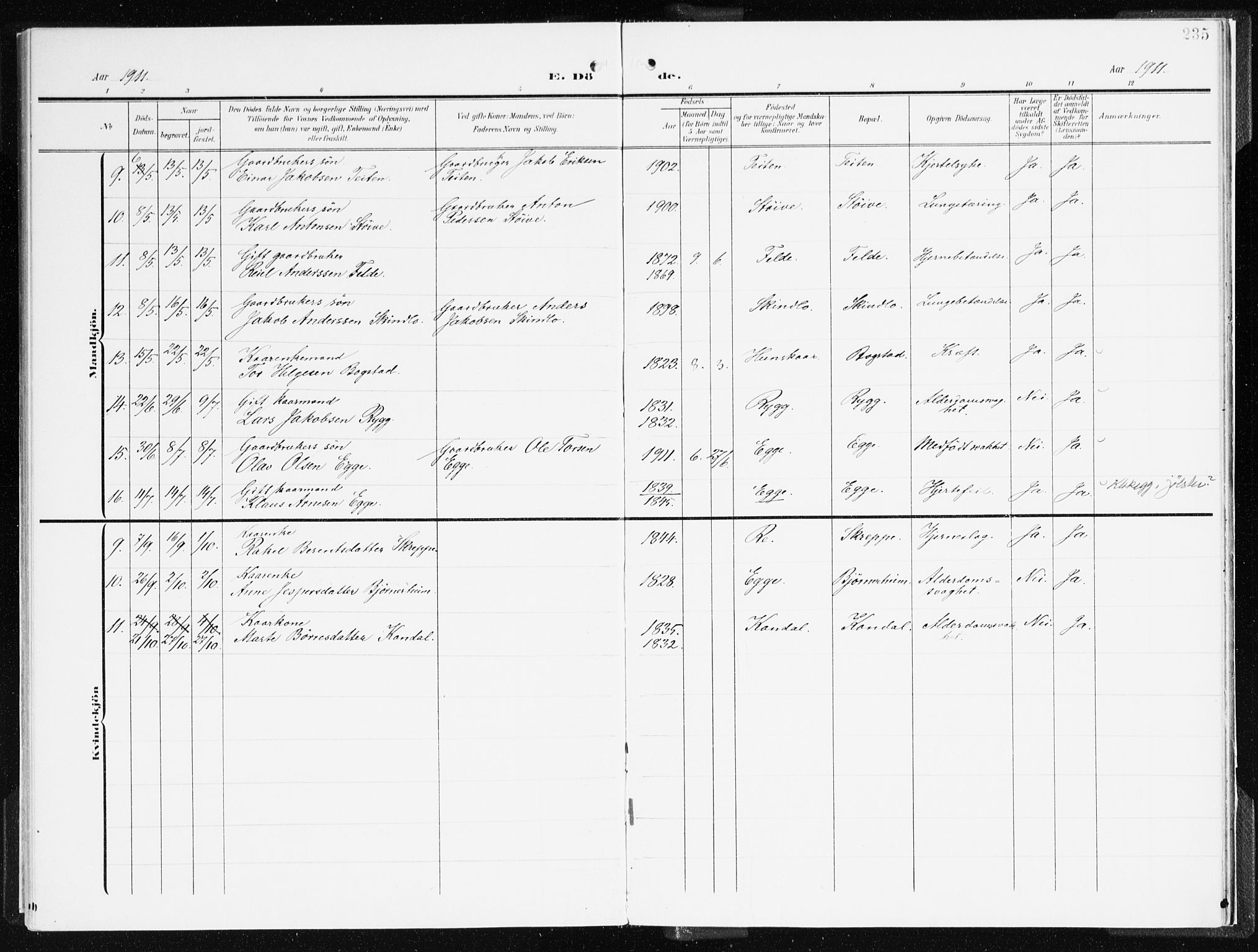 Gloppen sokneprestembete, AV/SAB-A-80101/H/Haa/Haac/L0003: Parish register (official) no. C 3, 1904-1921, p. 235