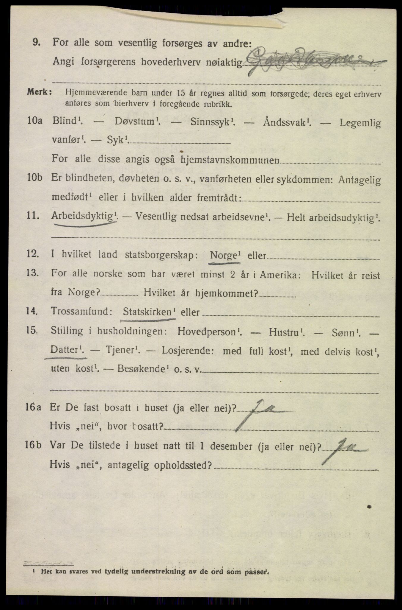 SAK, 1920 census for Vigmostad, 1920, p. 1630