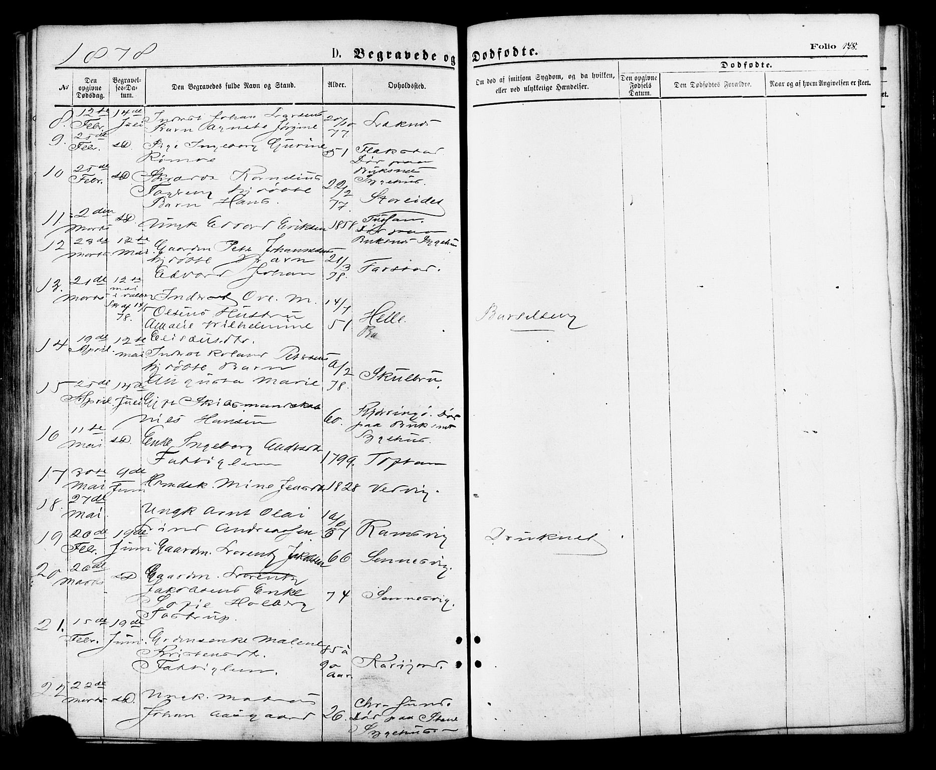 Ministerialprotokoller, klokkerbøker og fødselsregistre - Nordland, AV/SAT-A-1459/881/L1166: Parish register (copy) no. 881C03, 1876-1885, p. 178