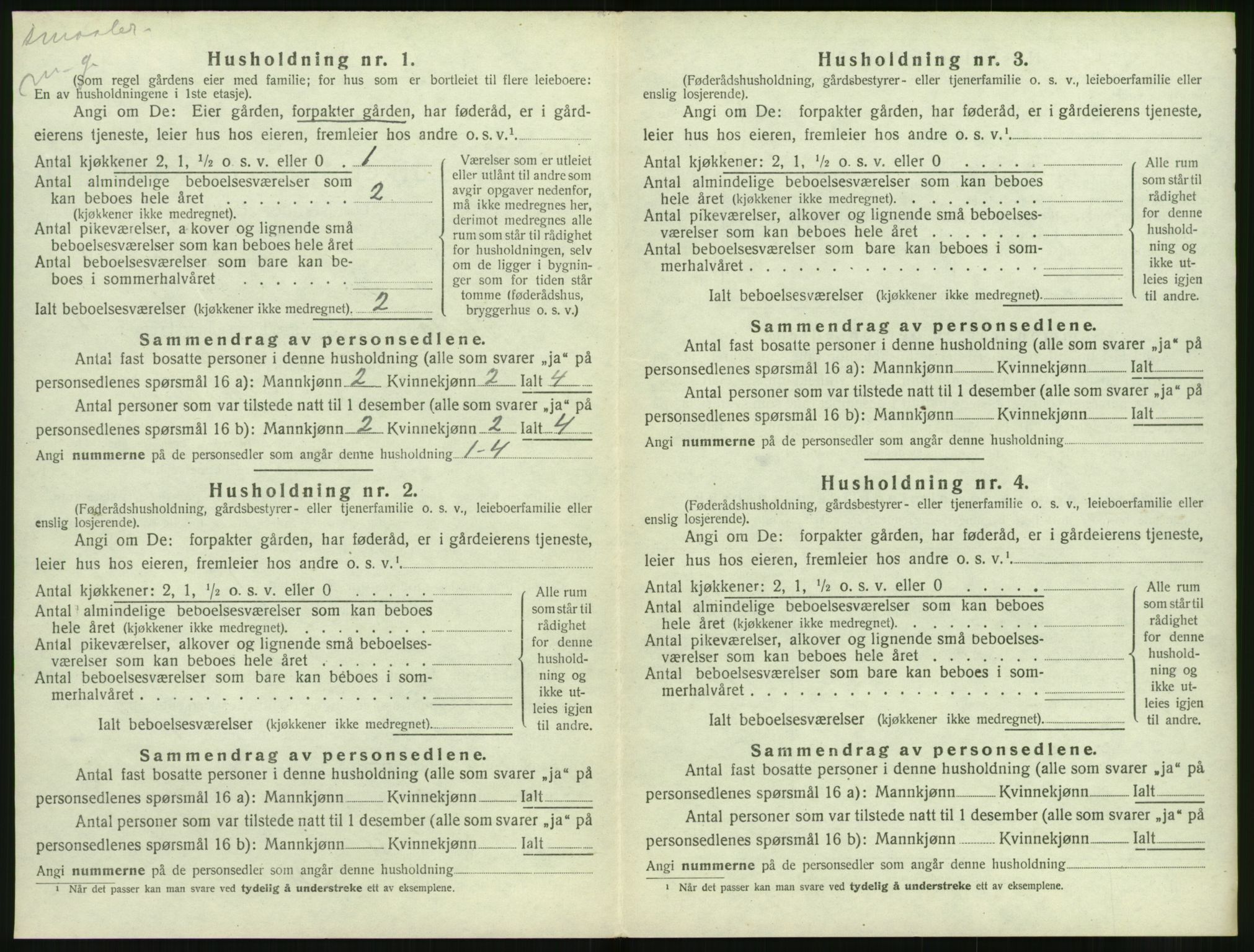 SAT, 1920 census for Volda, 1920, p. 723