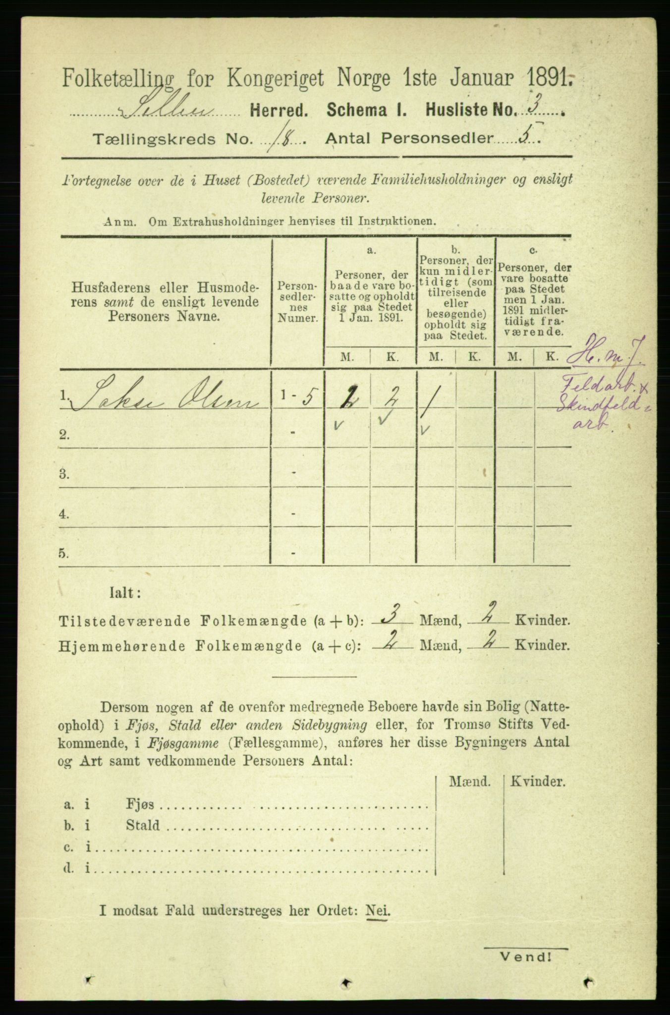 RA, 1891 census for 1664 Selbu, 1891, p. 6436