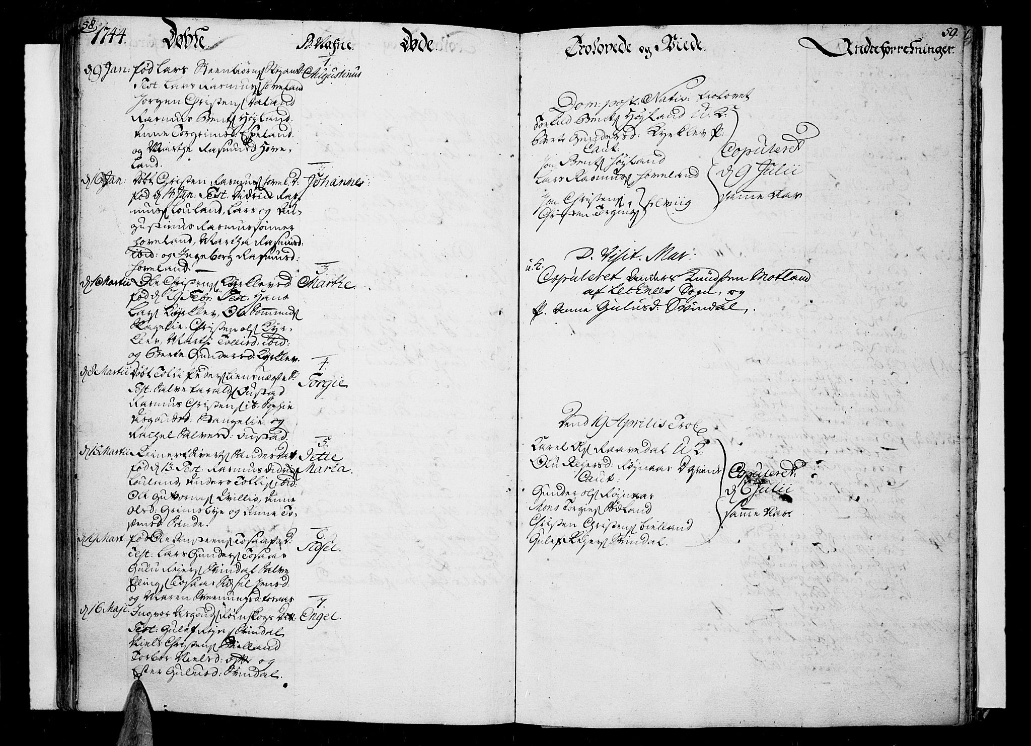 Lista sokneprestkontor, AV/SAK-1111-0027/F/Fa/L0002: Parish register (official) no. A 2 /2, 1726-1753, p. 58-59