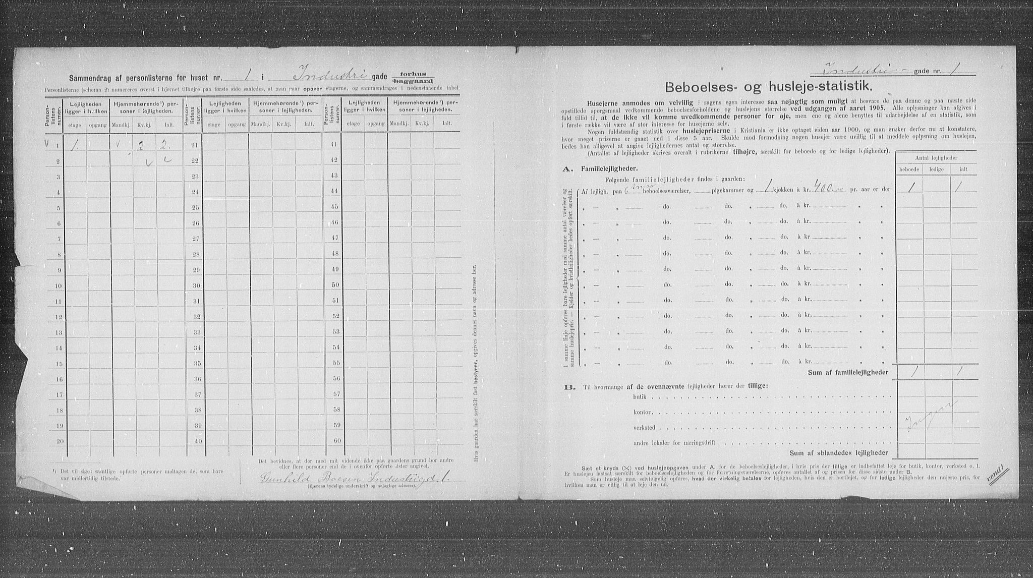 OBA, Municipal Census 1905 for Kristiania, 1905, p. 22744
