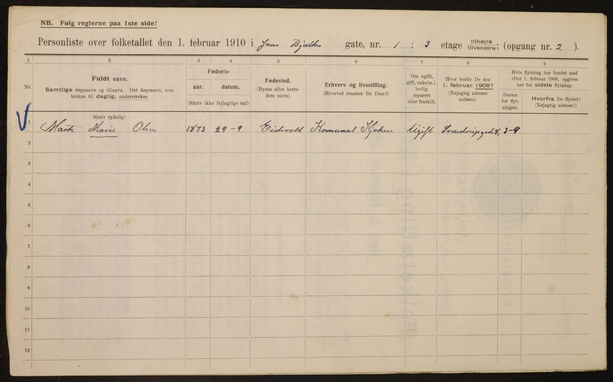 OBA, Municipal Census 1910 for Kristiania, 1910, p. 44153