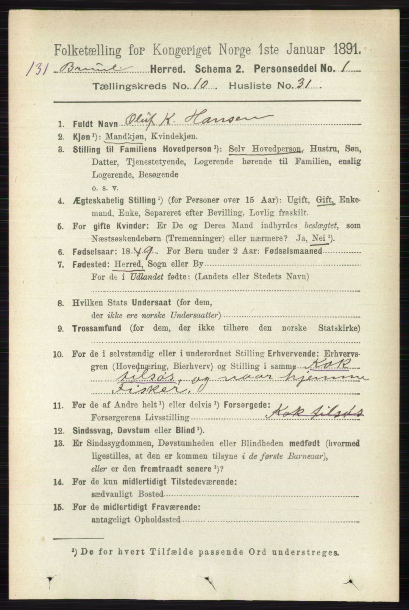 RA, 1891 census for 0726 Brunlanes, 1891, p. 4944