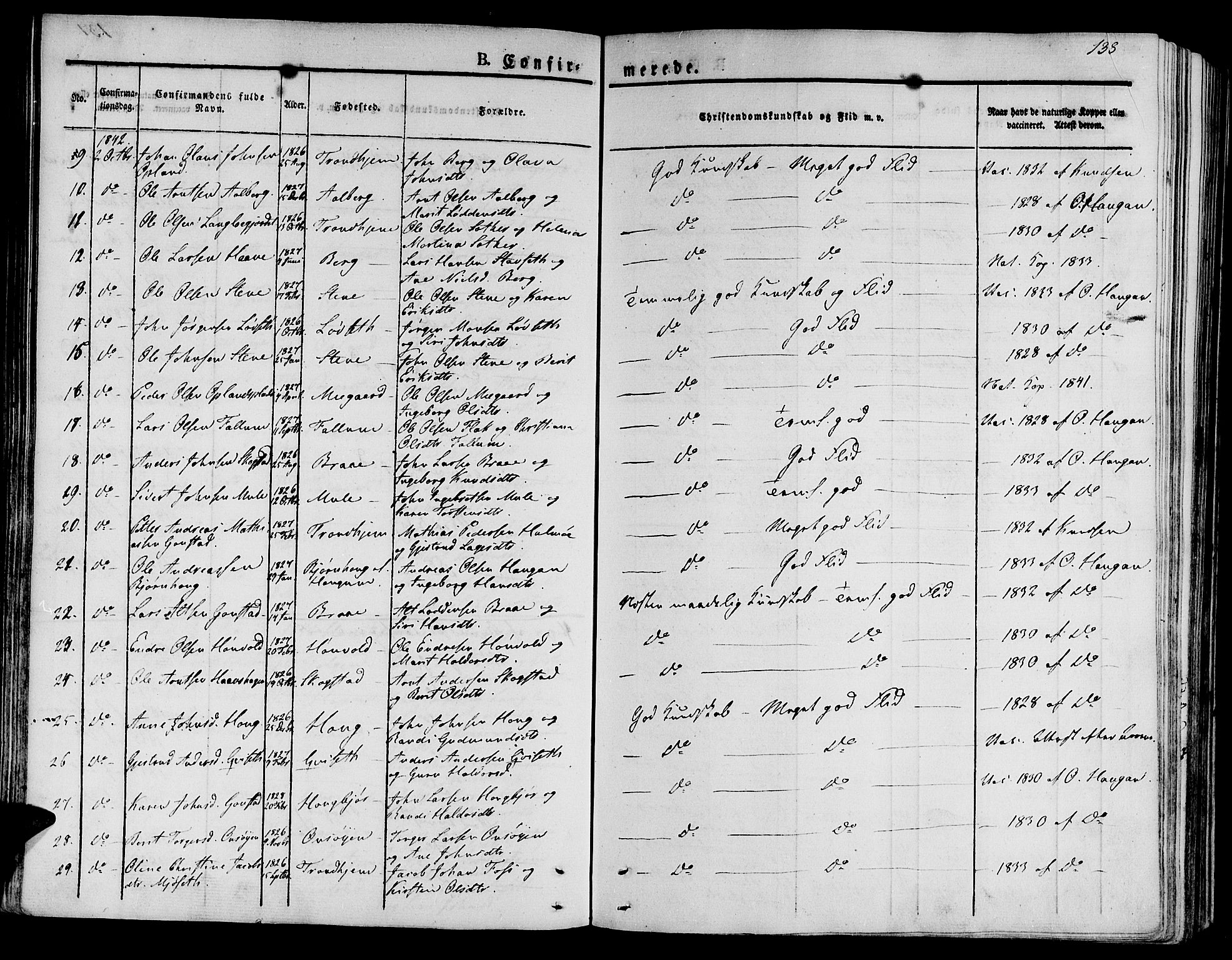 Ministerialprotokoller, klokkerbøker og fødselsregistre - Sør-Trøndelag, SAT/A-1456/612/L0374: Parish register (official) no. 612A07 /1, 1829-1845, p. 138