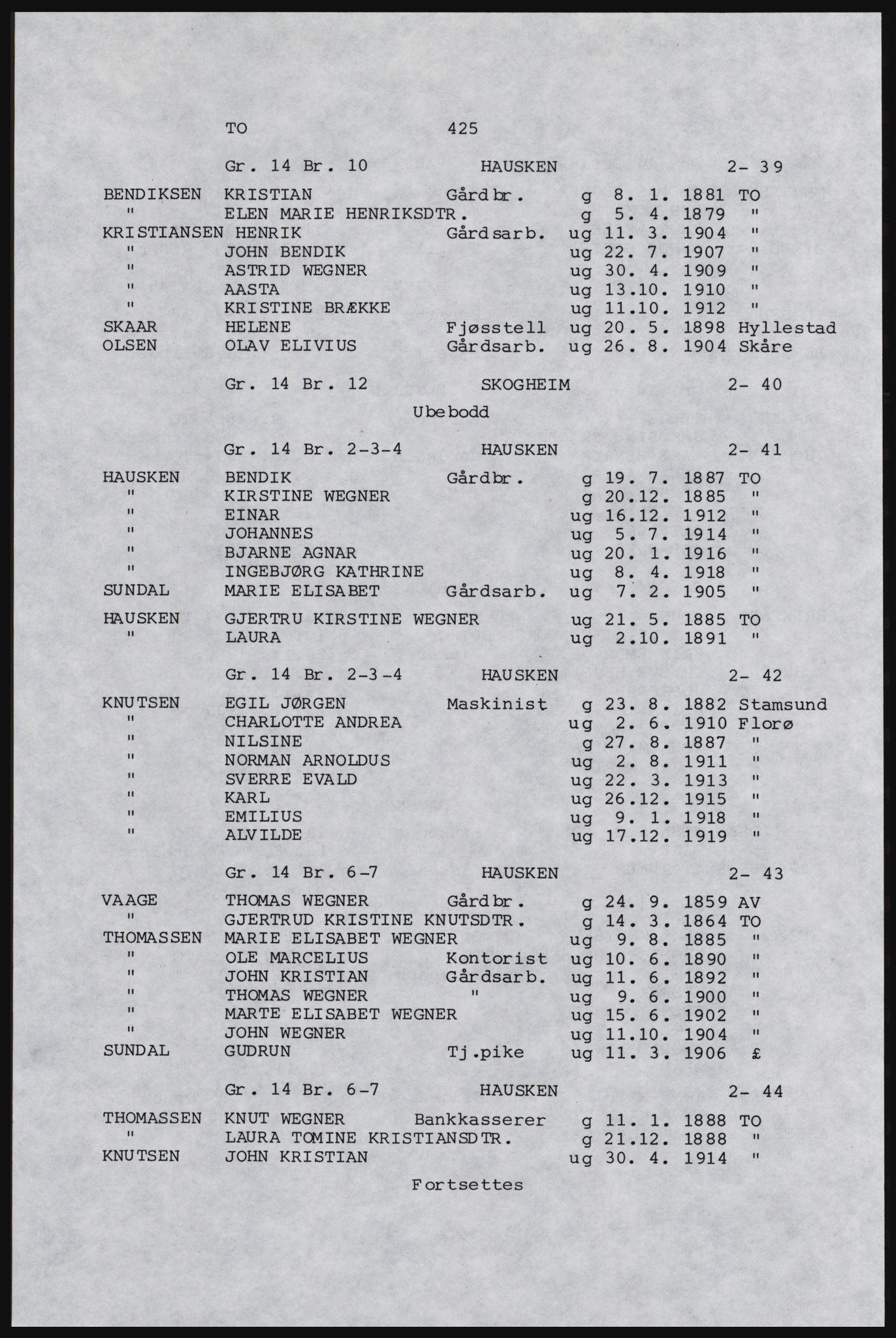 SAST, Copy of 1920 census for Karmøy, 1920, p. 449
