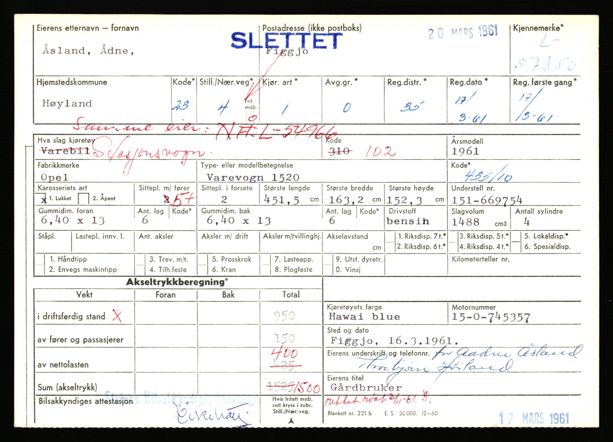 Stavanger trafikkstasjon, SAST/A-101942/0/F/L0057: L-57200 - L-57999, 1930-1971, p. 2031