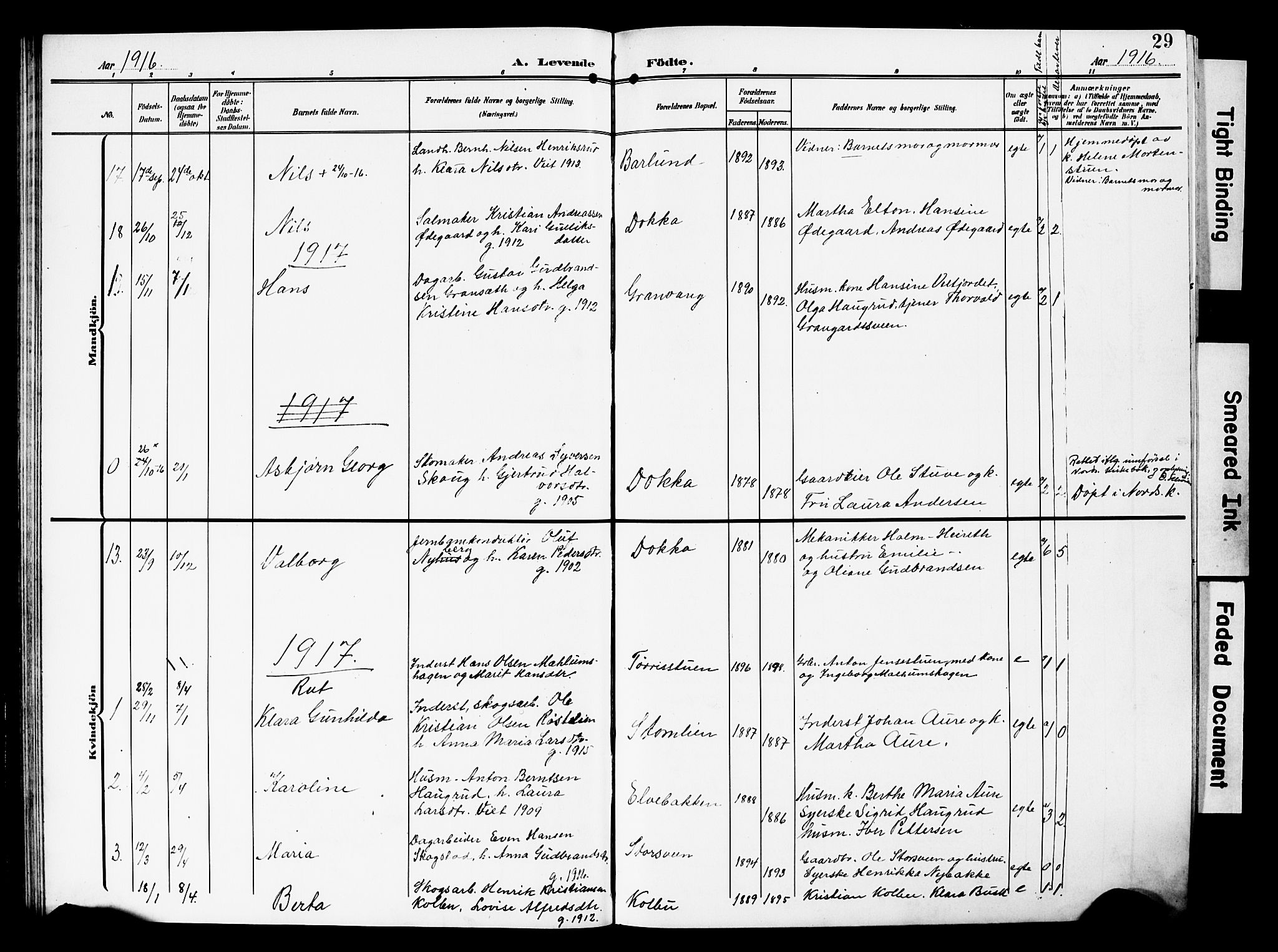 Nordre Land prestekontor, AV/SAH-PREST-124/H/Ha/Hab/L0001: Parish register (copy) no. 1, 1908-1931, p. 29