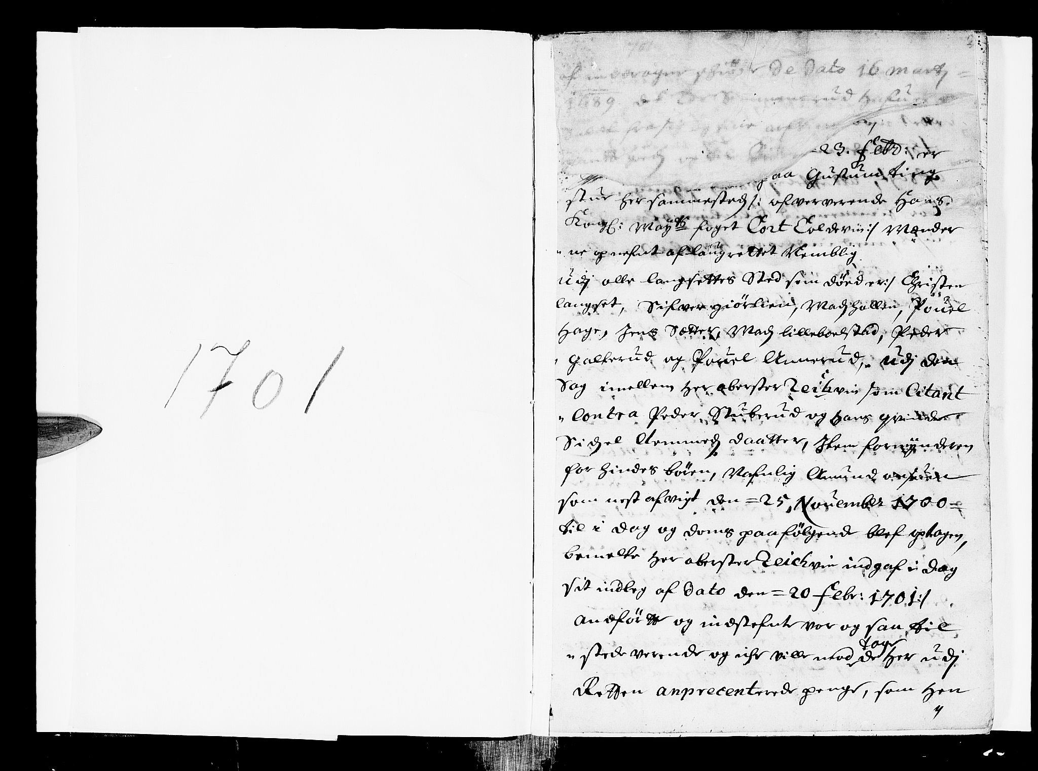 Sorenskriverier i Gudbrandsdalen, SAH/TING-036/G/Gb/Gbb/L0024: Tingbok - Sør-Gudbrandsdal, 1701, p. 0b-1a