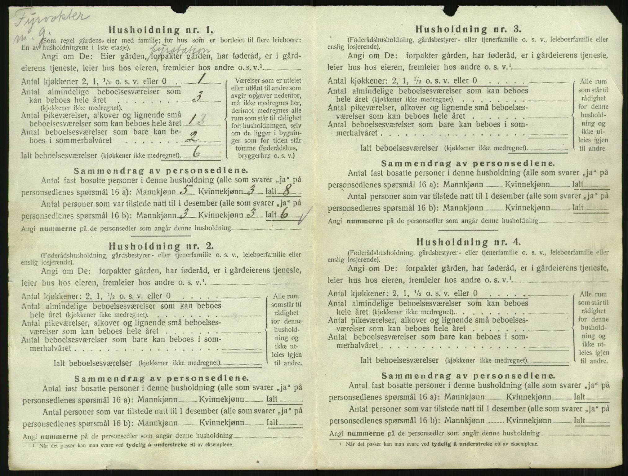 SAST, 1920 census for Skåre, 1920, p. 1087