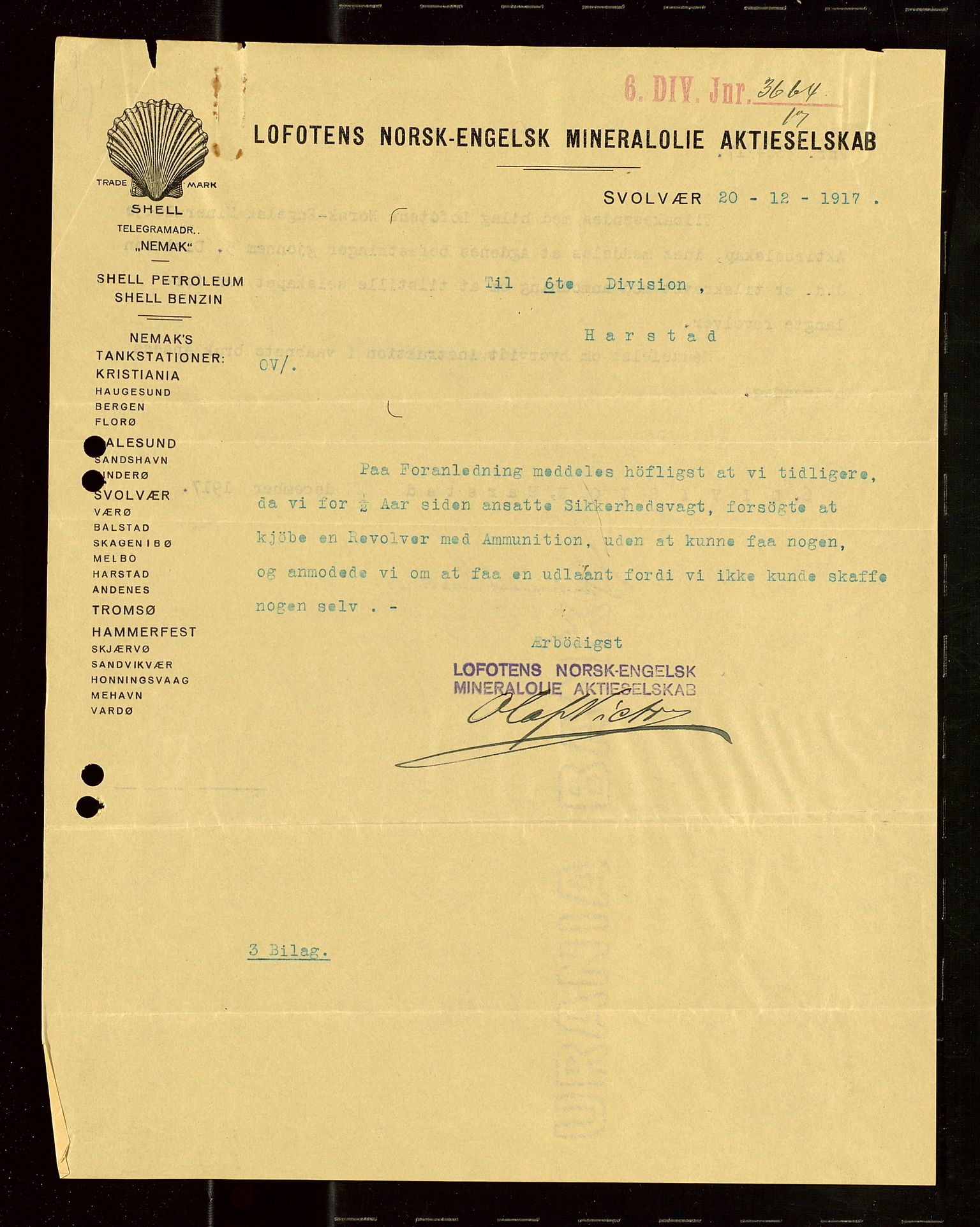 Pa 1521 - A/S Norske Shell, AV/SAST-A-101915/E/Ea/Eaa/L0022: Sjefskorrespondanse, 1918, p. 68