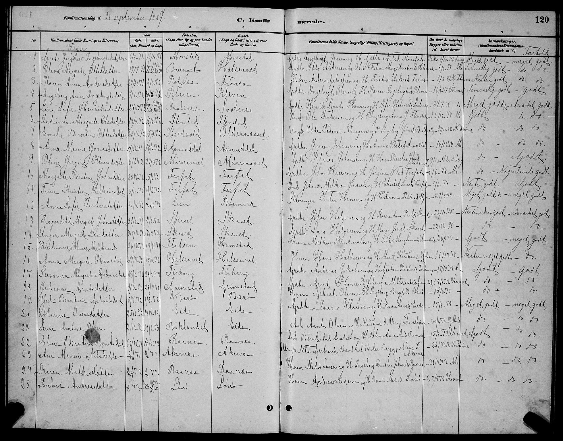 Ministerialprotokoller, klokkerbøker og fødselsregistre - Sør-Trøndelag, SAT/A-1456/655/L0687: Parish register (copy) no. 655C03, 1880-1898, p. 120