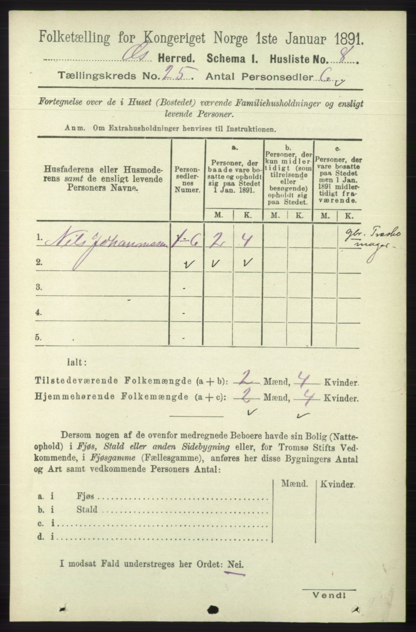 RA, 1891 census for 1243 Os, 1891, p. 5339