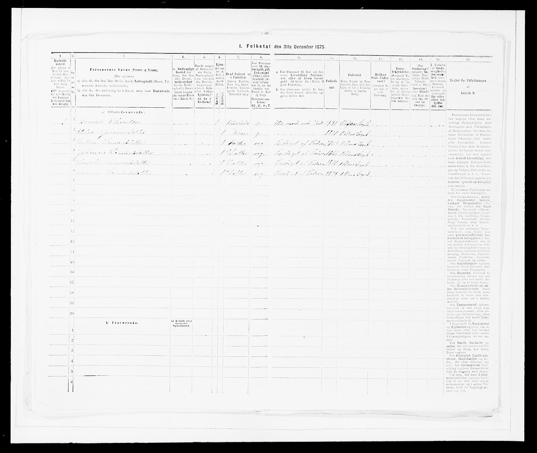 SAB, 1875 Census for 1447P Innvik, 1875, p. 908