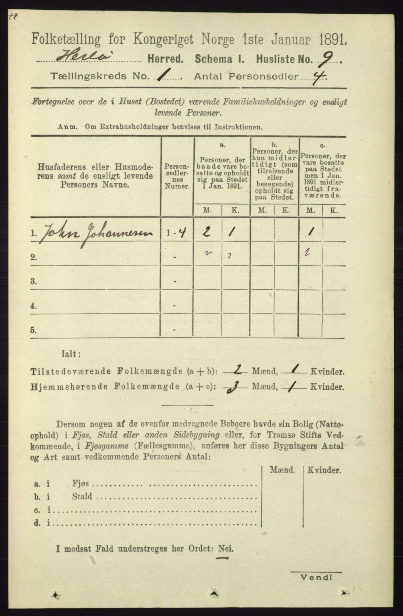 RA, 1891 census for 1258 Herdla, 1891, p. 31