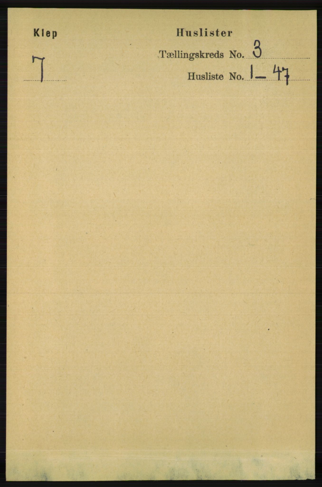 RA, 1891 census for 1120 Klepp, 1891, p. 590
